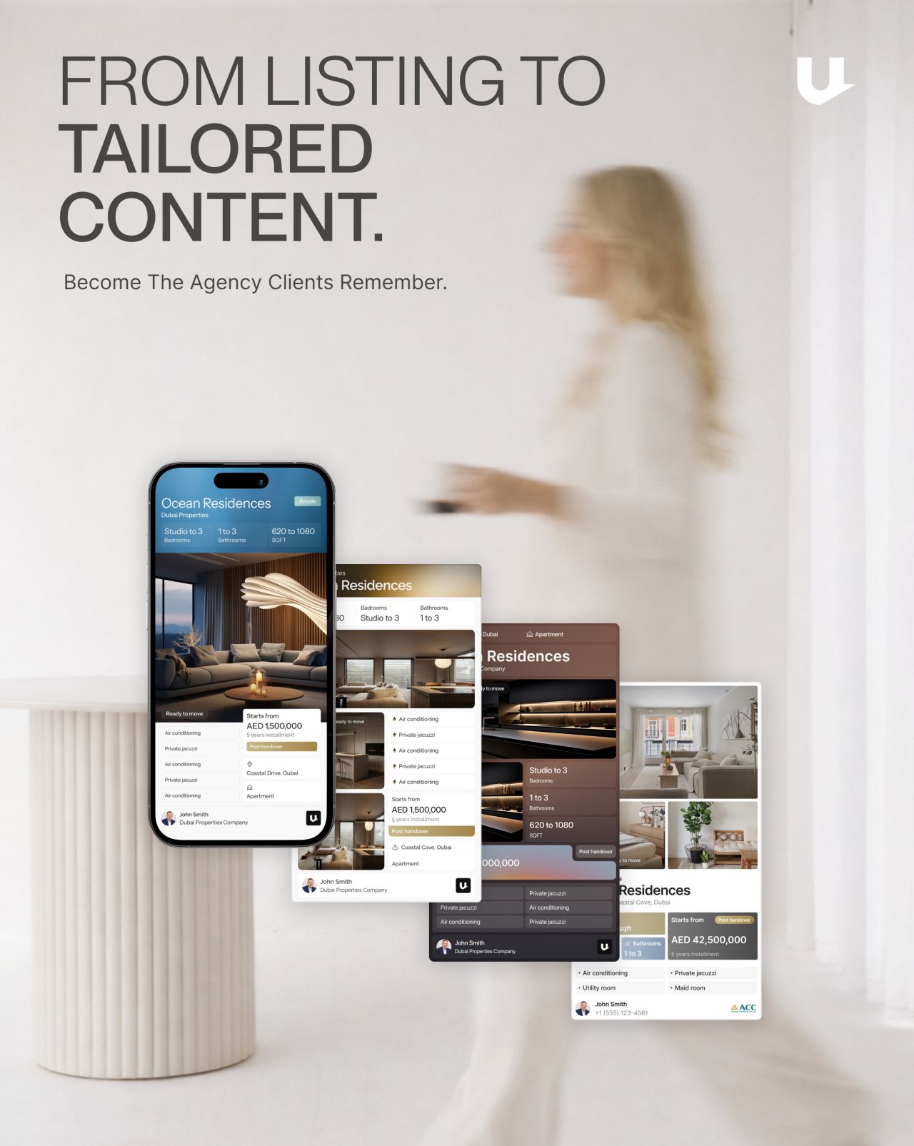 Unrealty Inc. turns a single property listing into a full content engine - tailored posts, branded visuals, ready to publish. Every day. Without st...