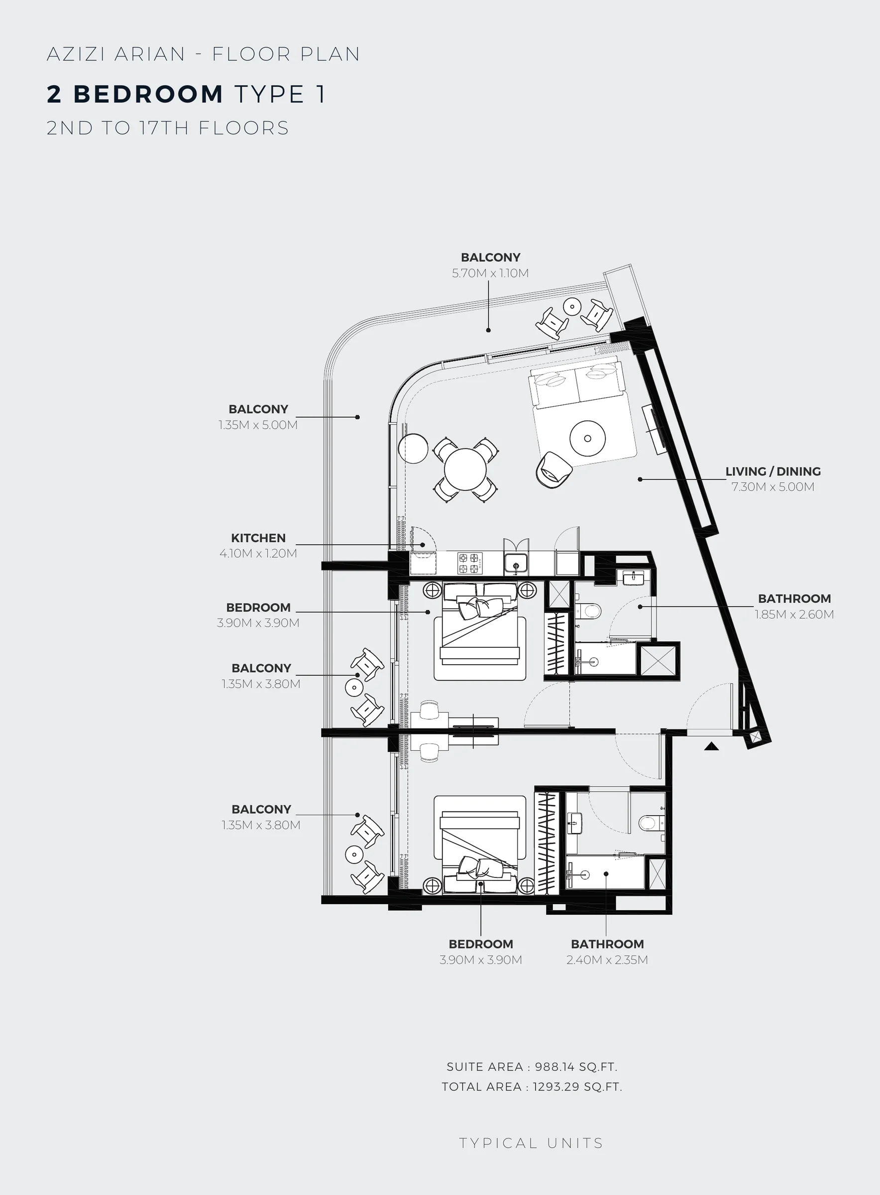Studios to three bedrooms
