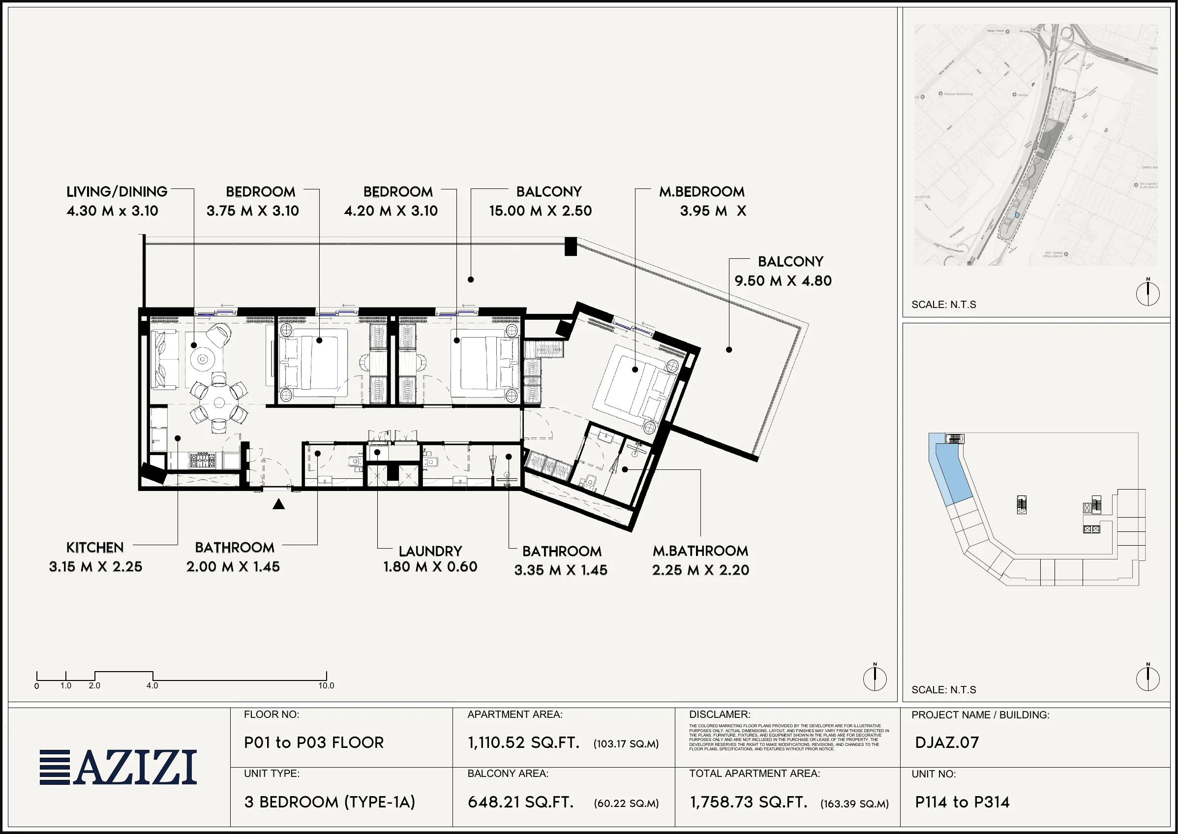 Studios to three-bedroom apartments
