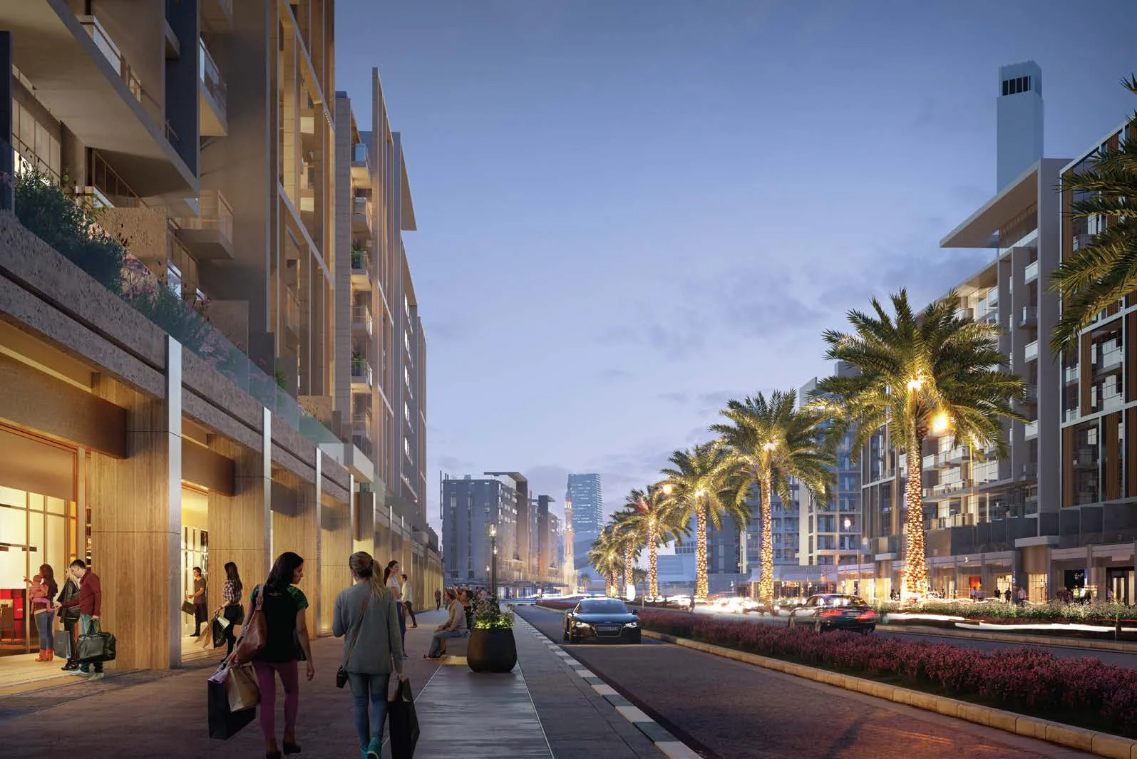 An extensive retail boulevard
