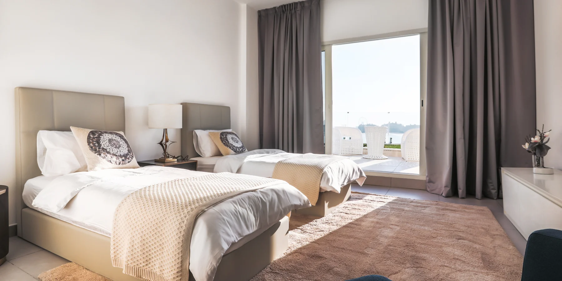 Bedrooms with floor-to-ceiling windows
