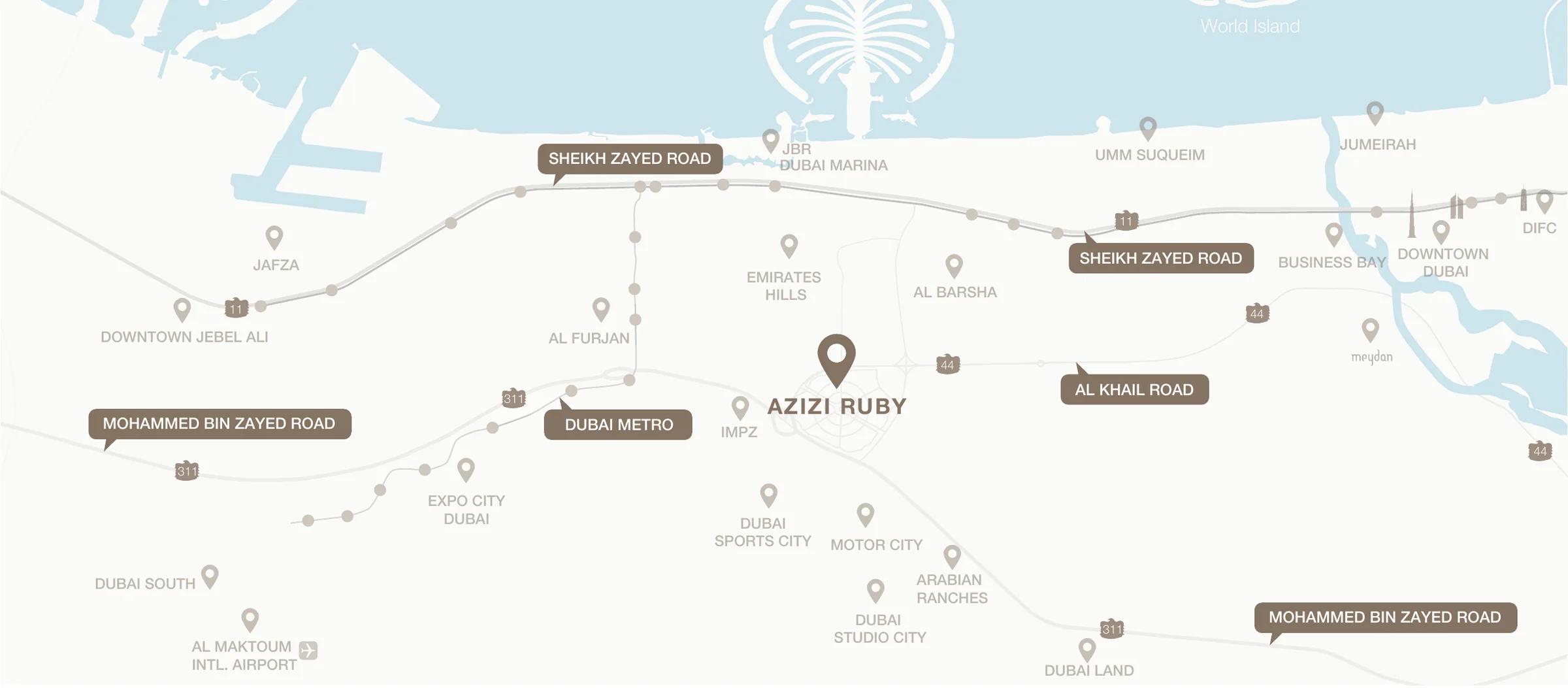 Close to Al Khail and Mohammed Bin Zayed roads