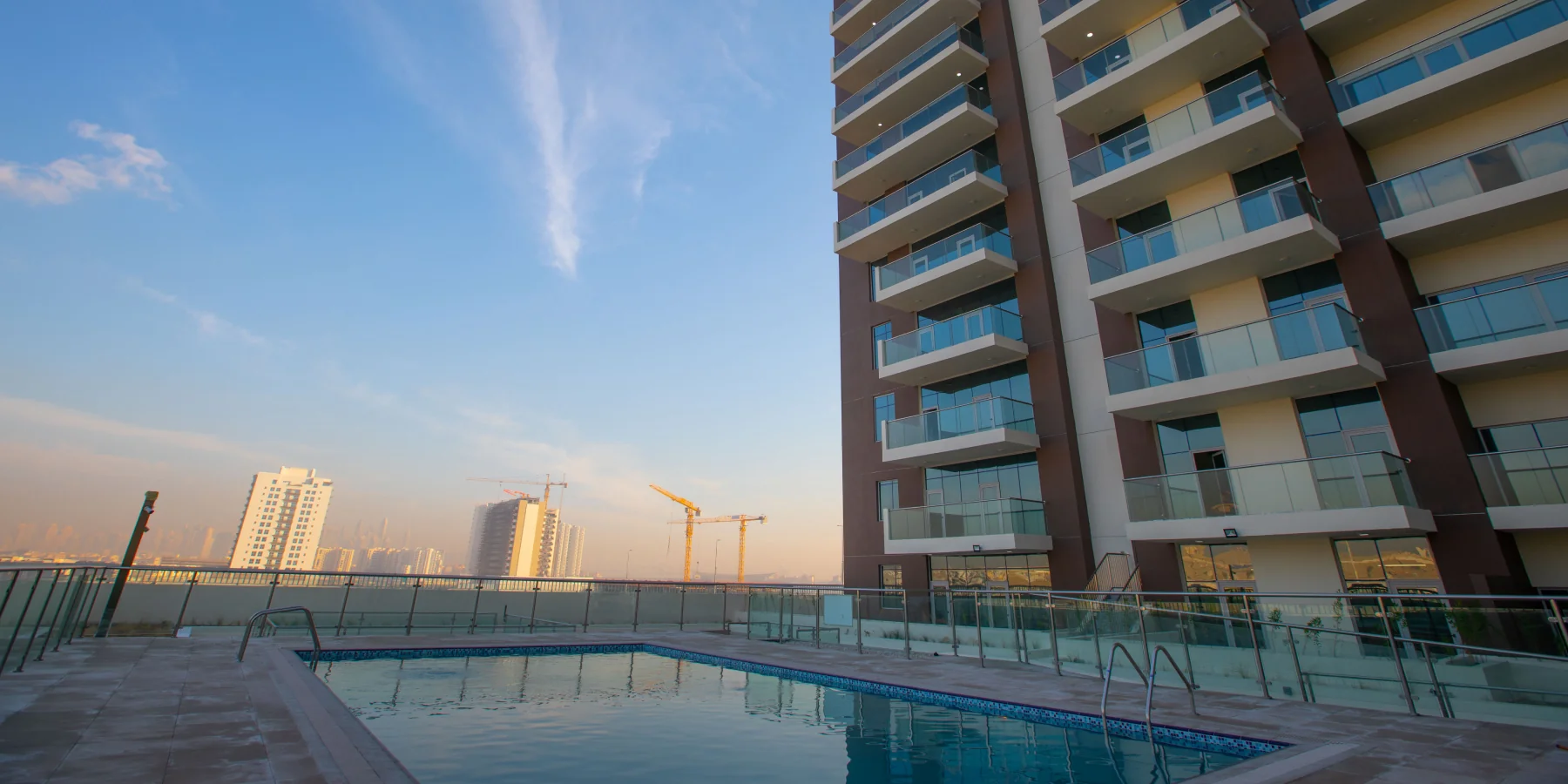 A swimming pool among the amenities