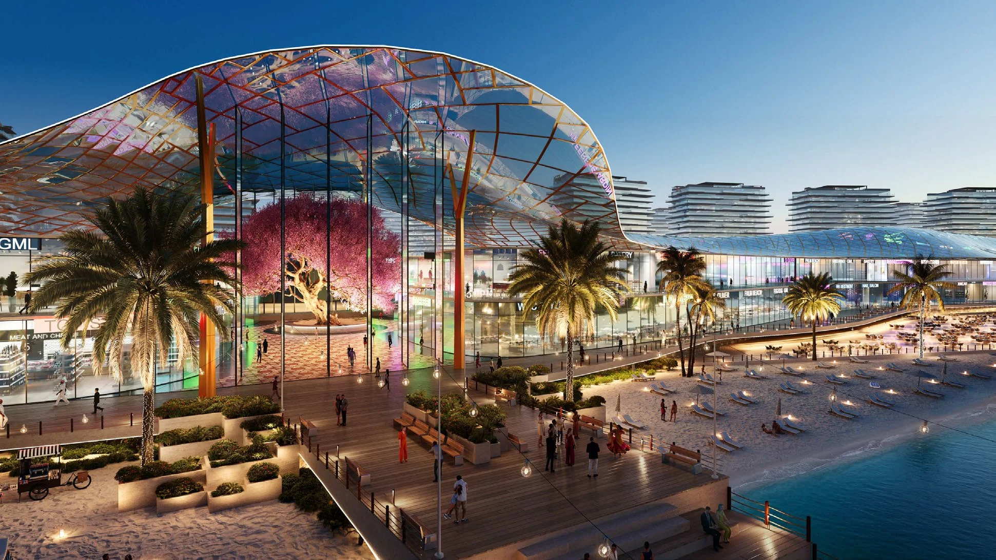 A climate-controlled waterfront boulevard