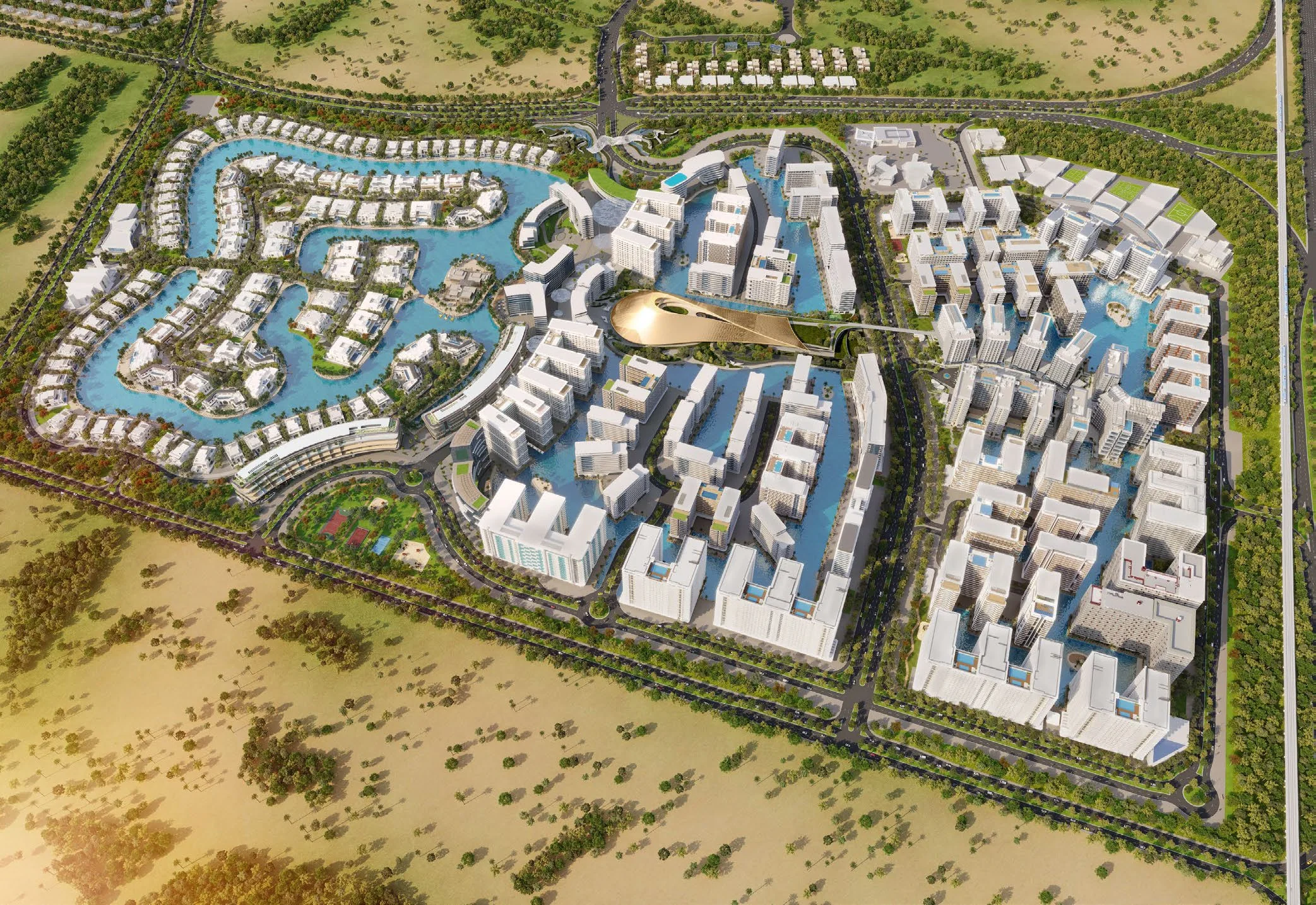 A lagoon community of over 136 hectares