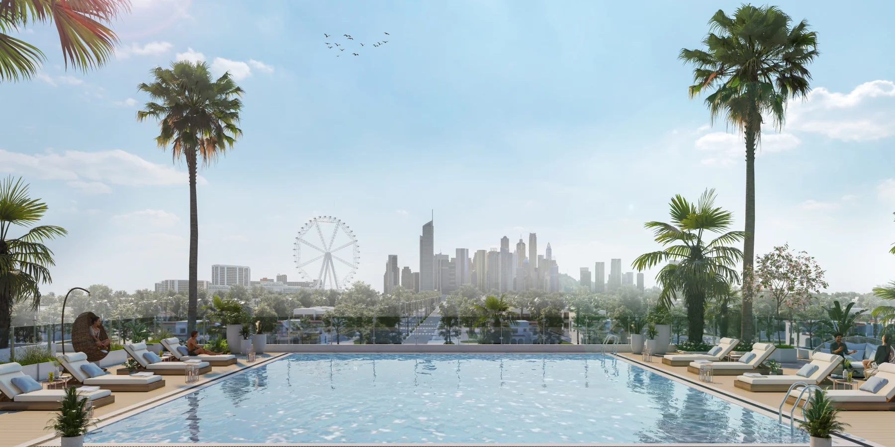 Pool, yoga, BBQ and play areas