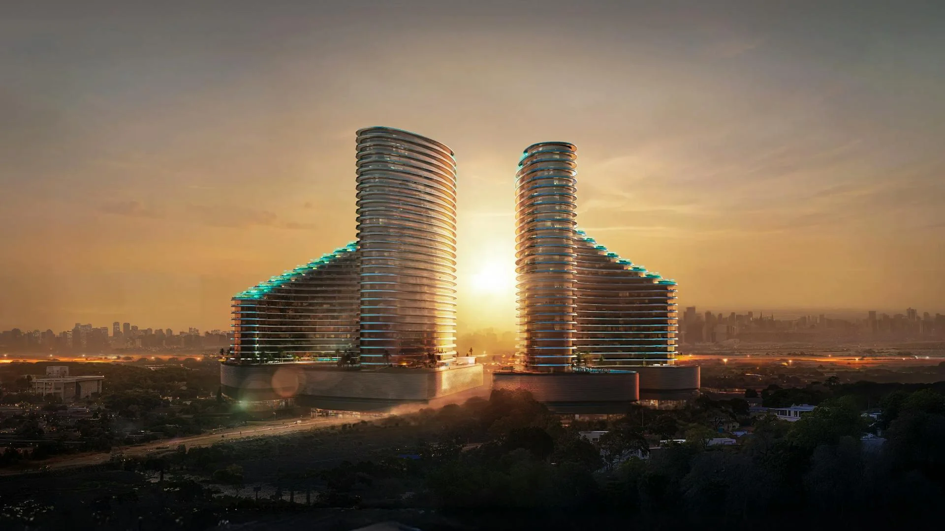 Twin towers in Majan