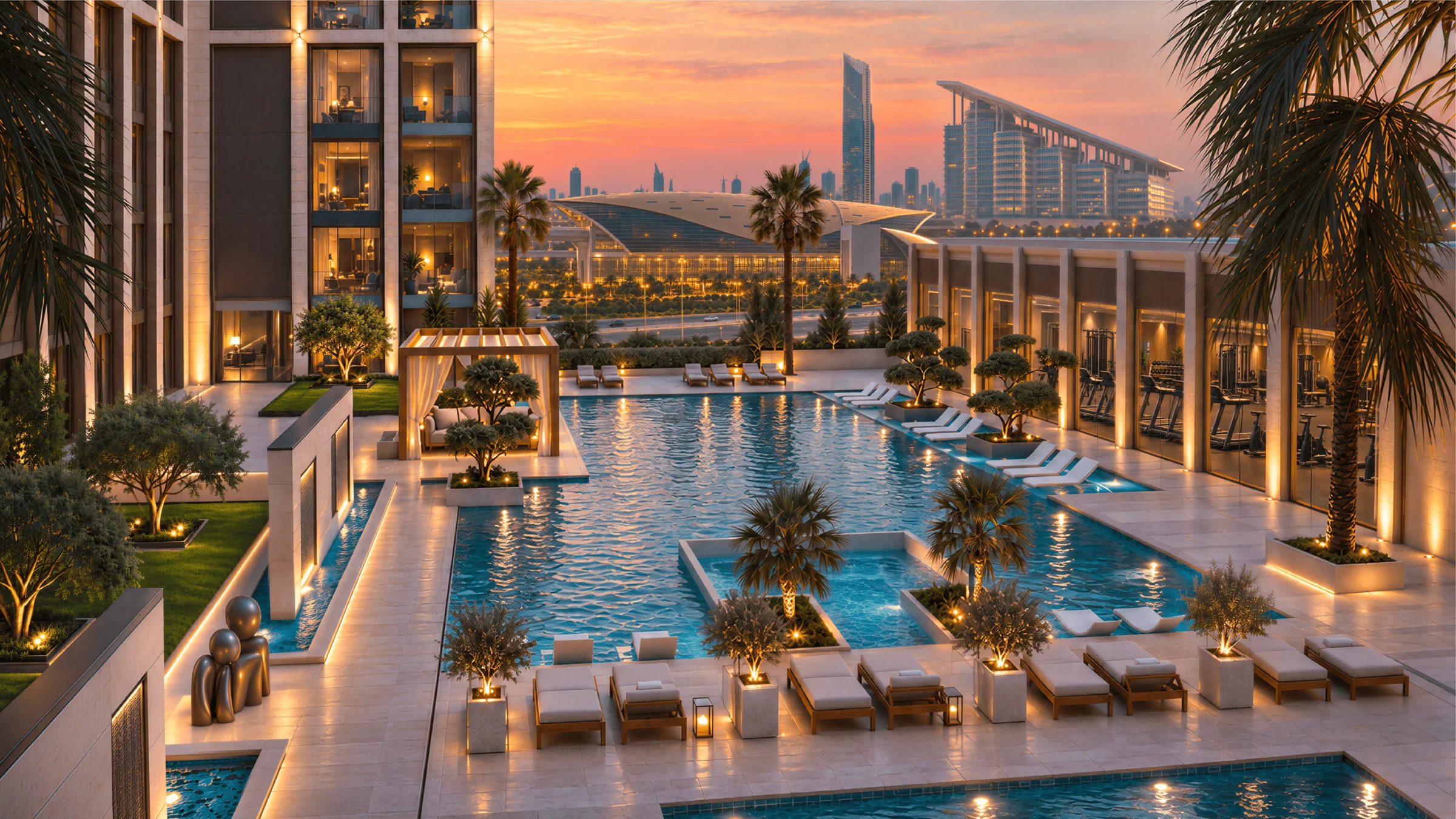 Resort-style pool deck