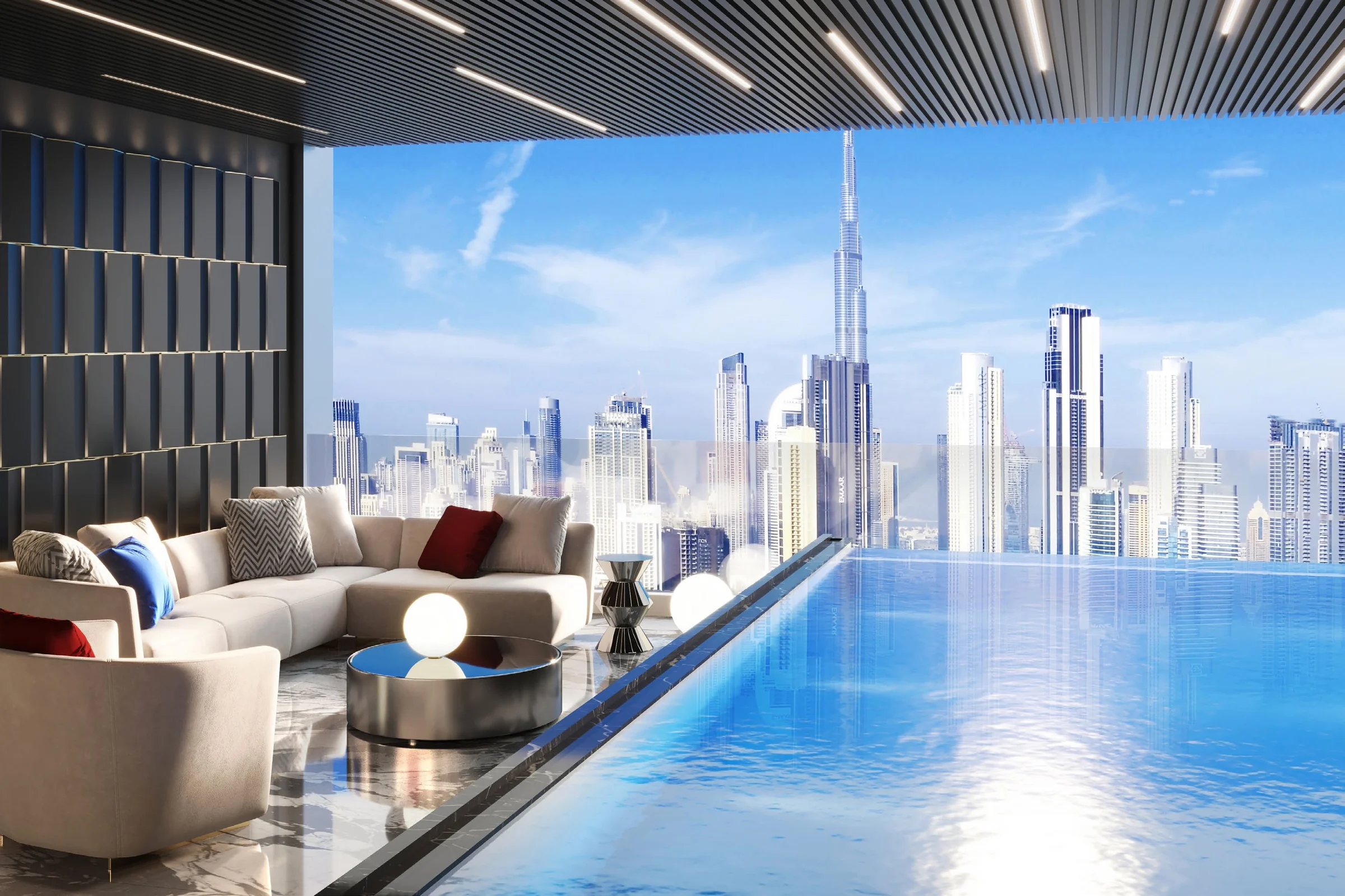 A private infinity pool in every residence type