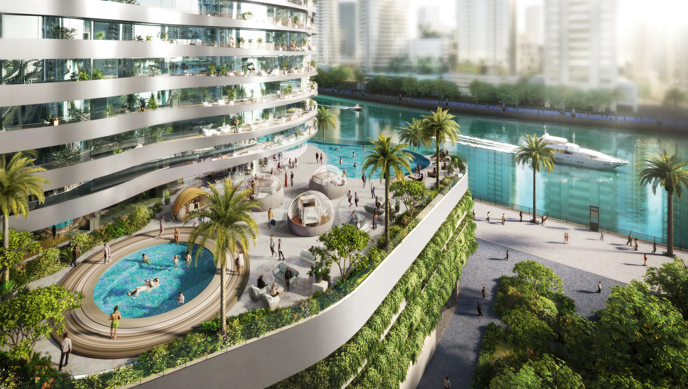 A resort-style podium