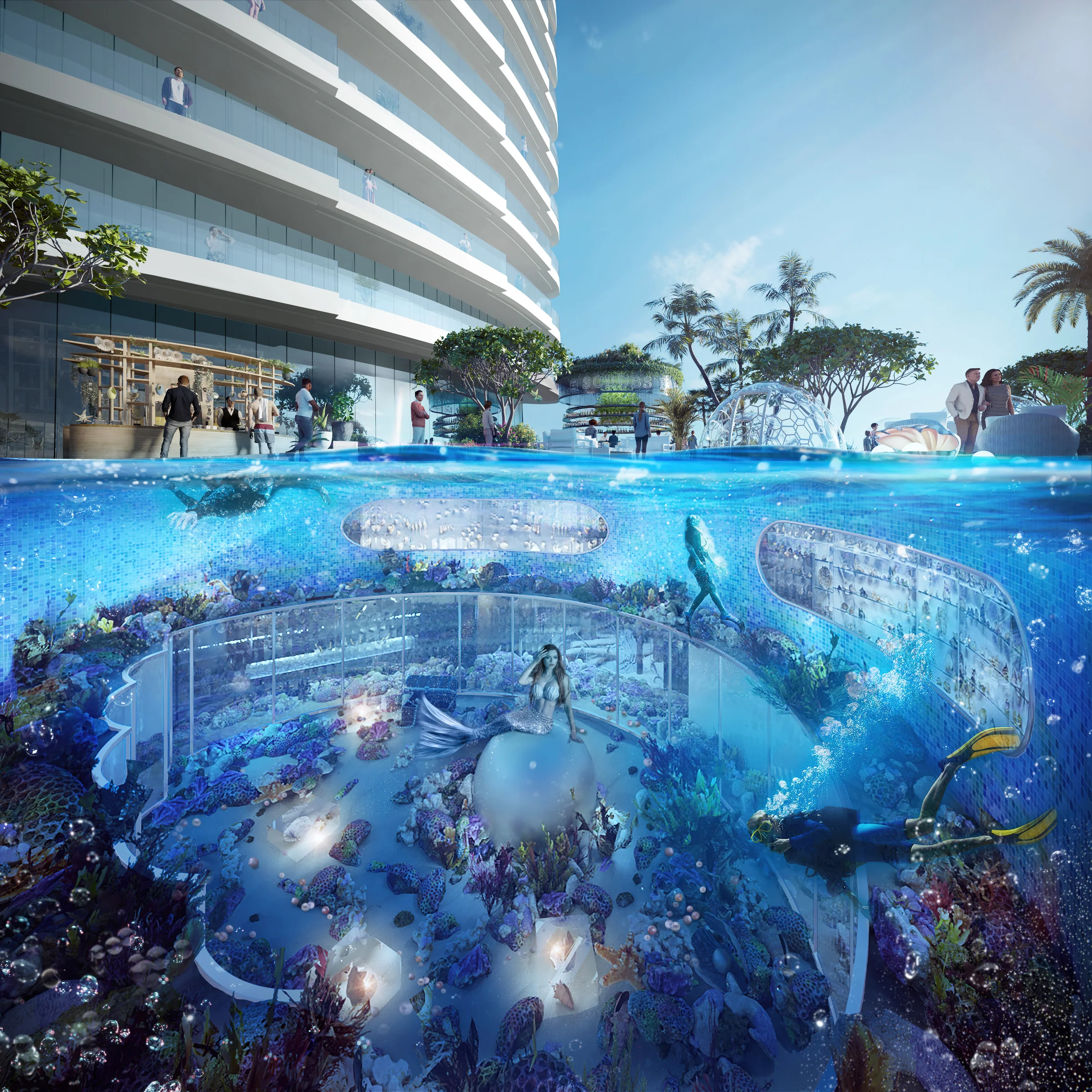 Snorkel in a pearl museum