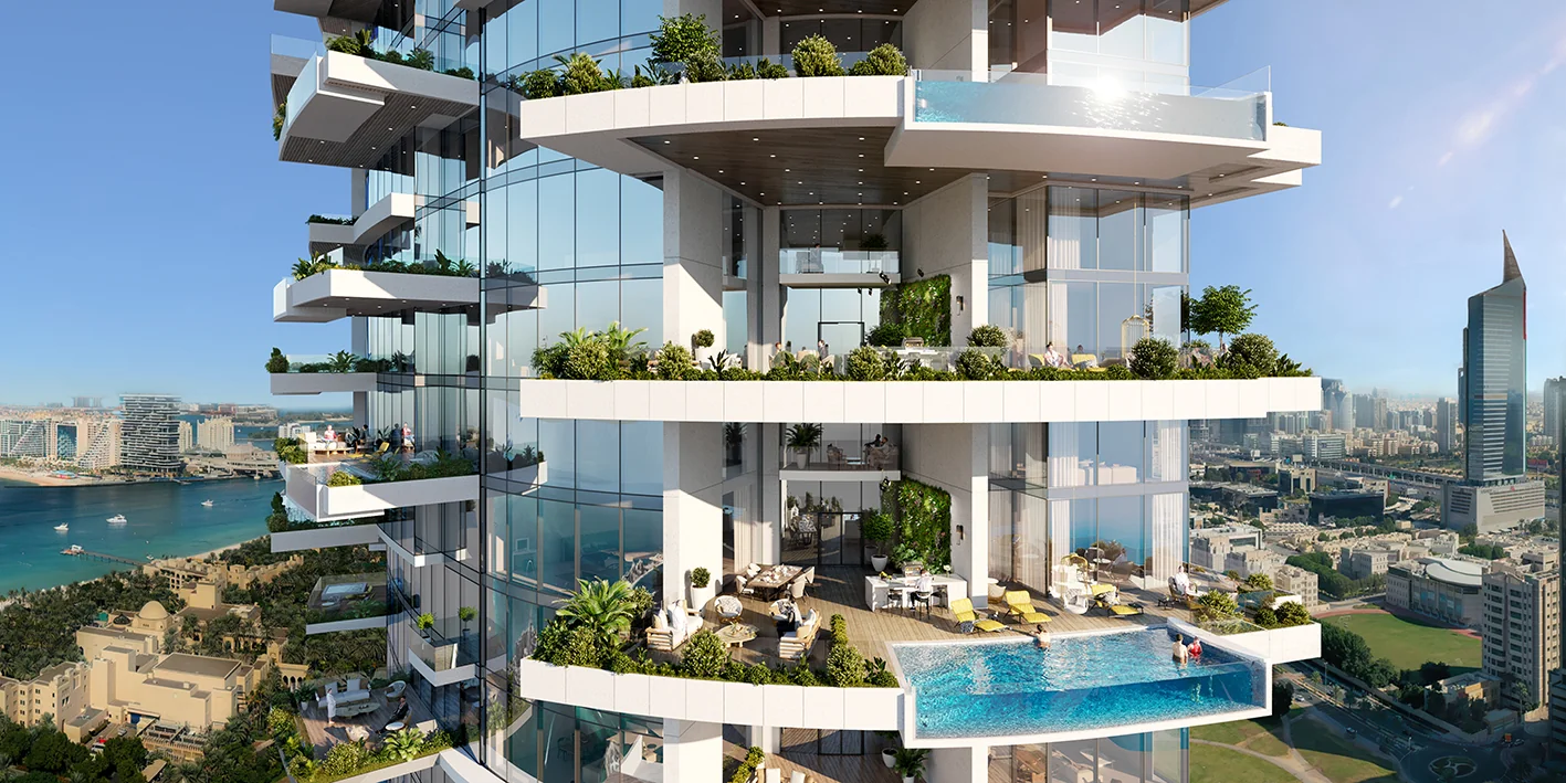 Terraces with private splash pools