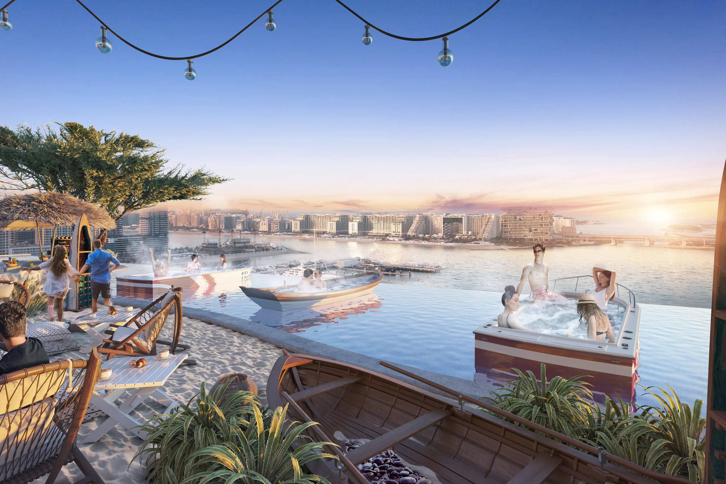 Hot tub boats and aqua treatments