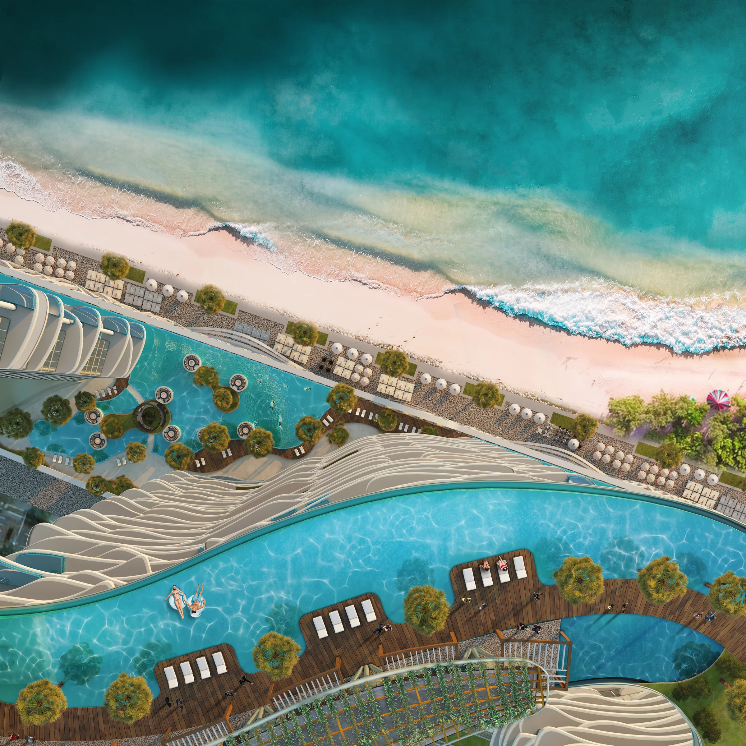 A private beach at the door