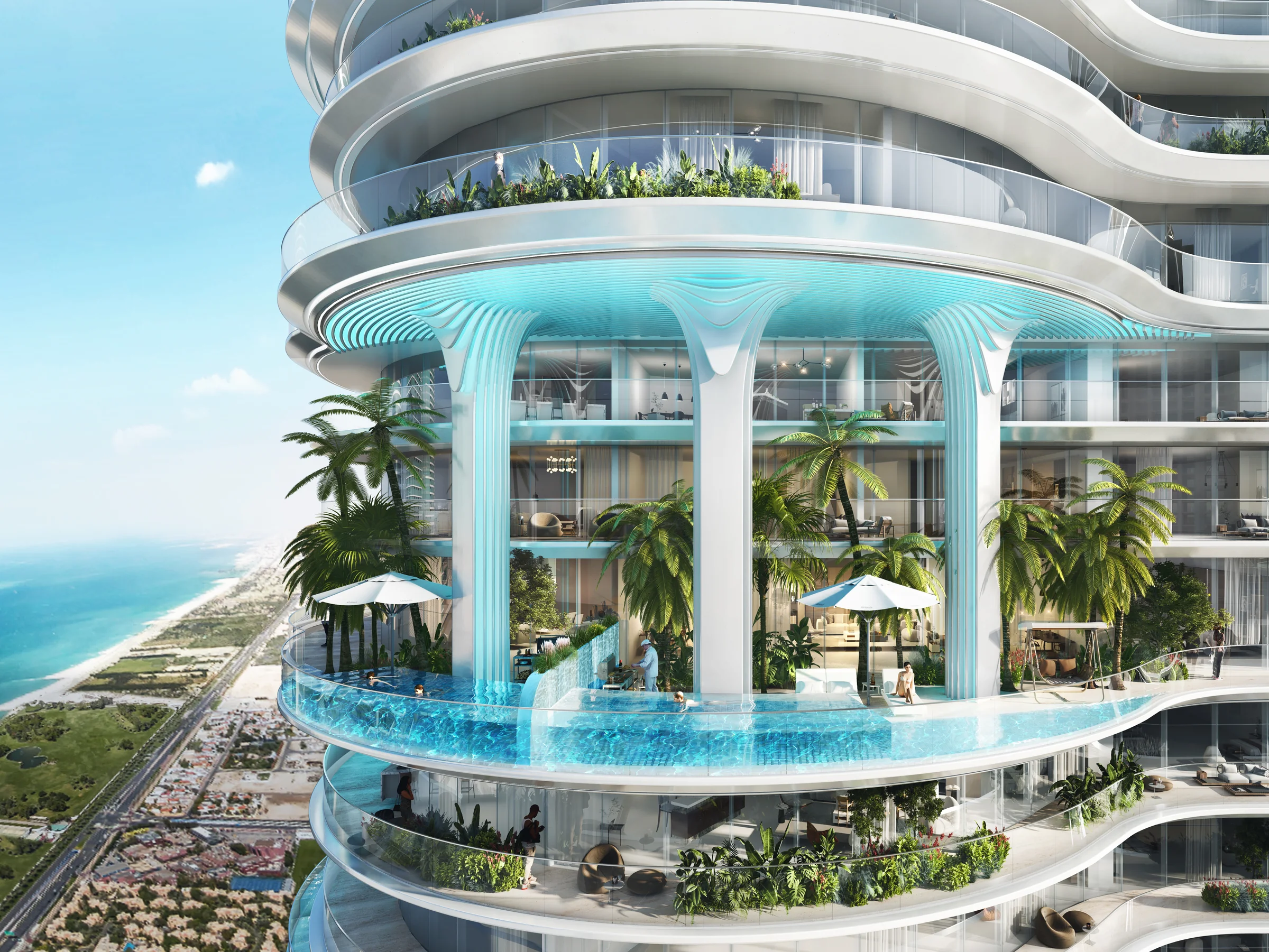 Private pools in the super luxury homes