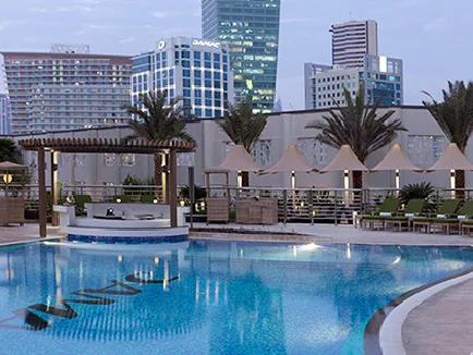 Pool and fitness room in the building