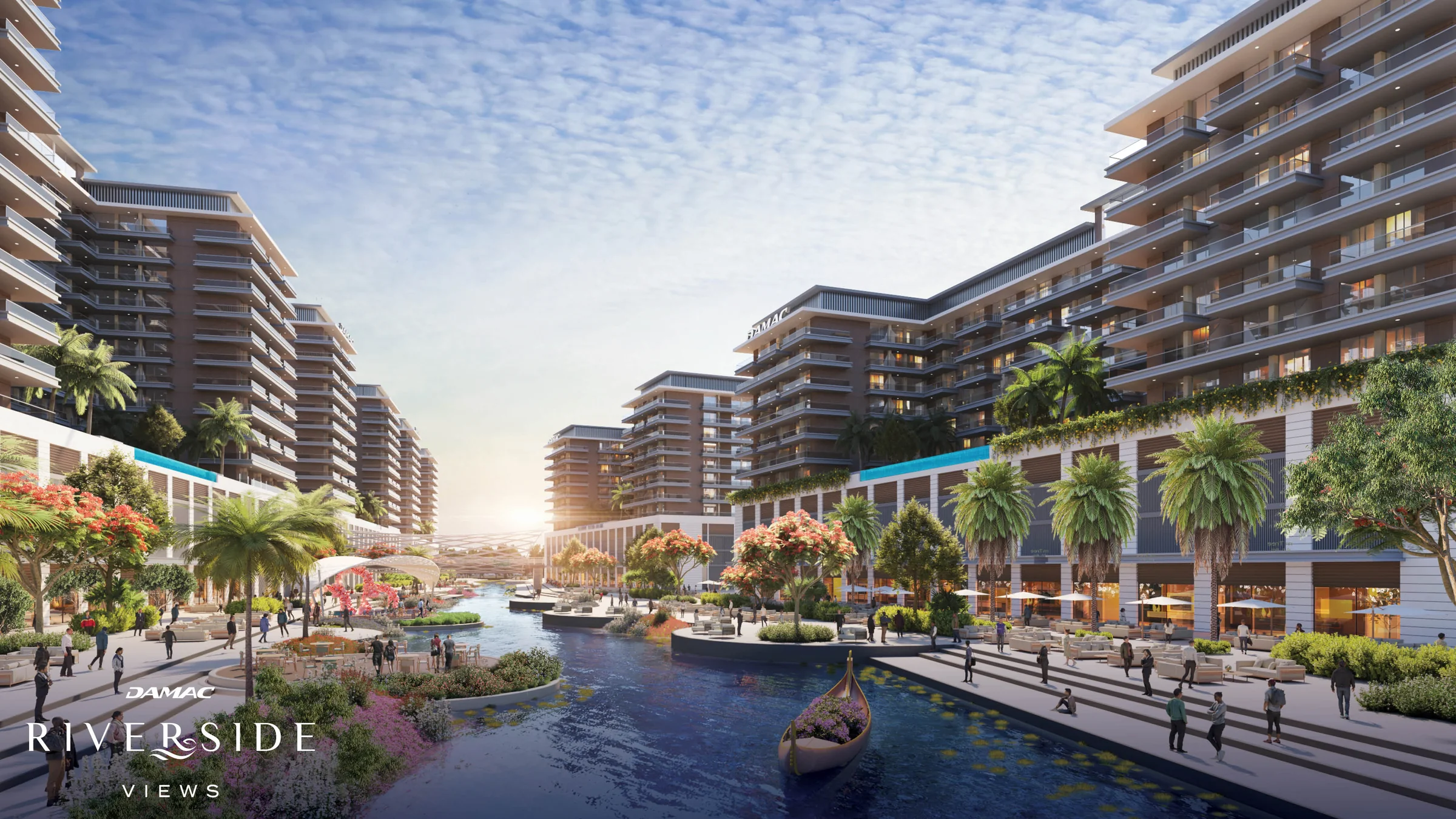 A riverside setting