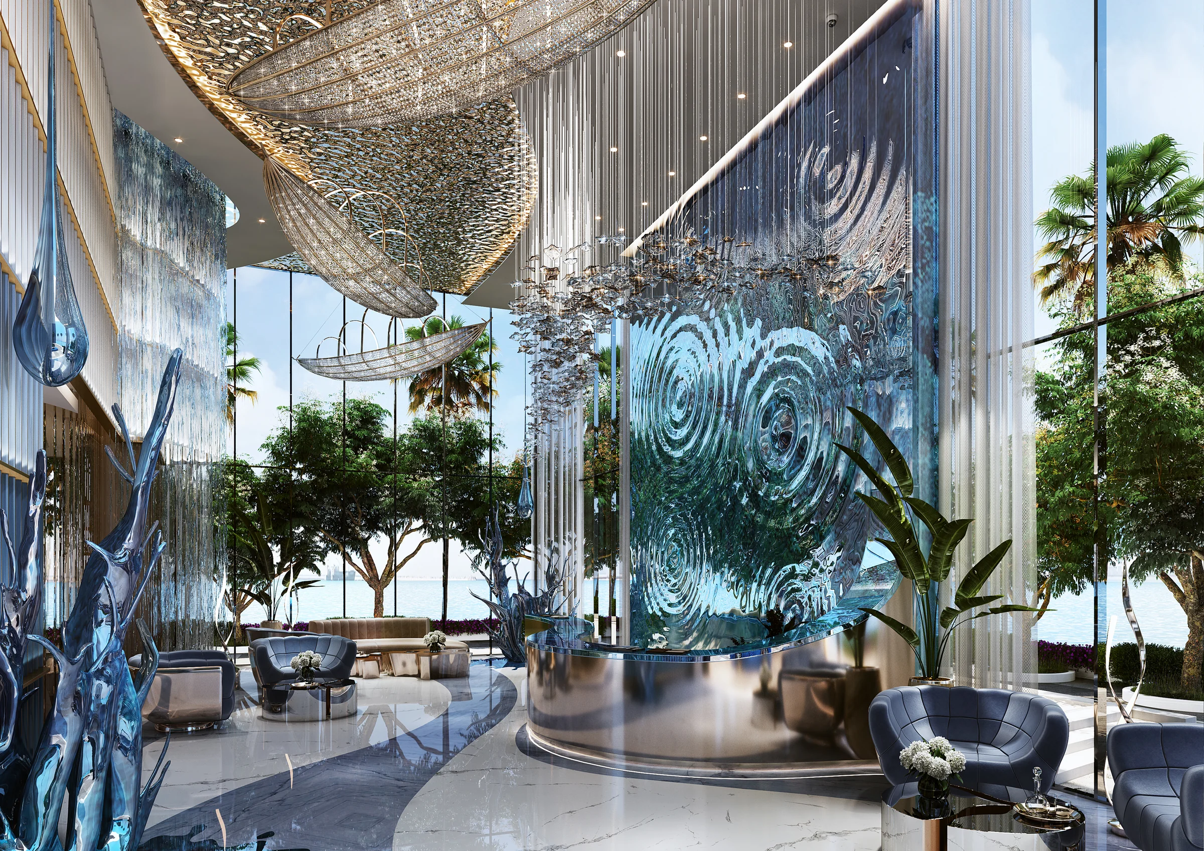 Common areas styled by de GRISOGONO