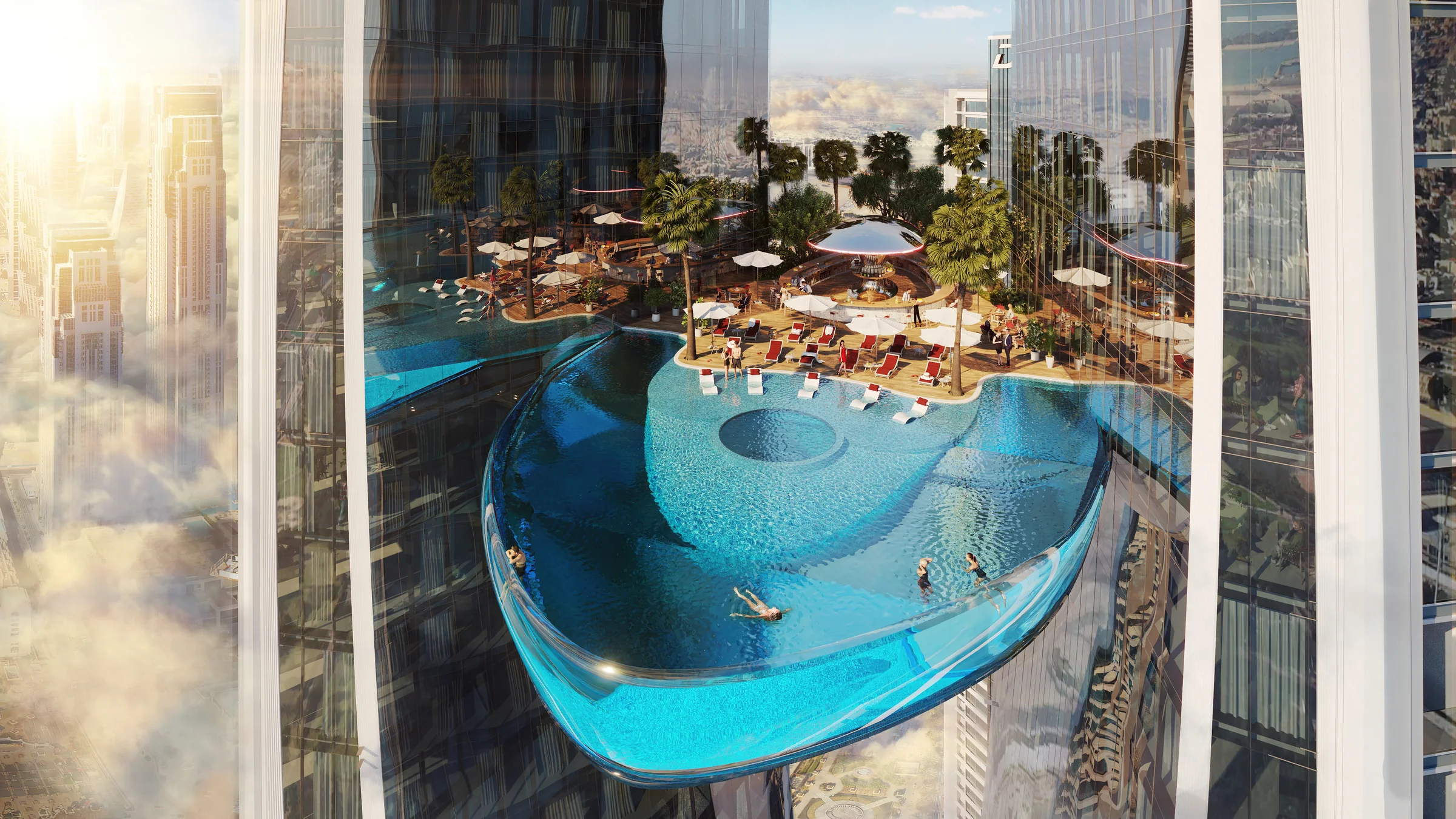 A sapphire pool in the ruby heart
