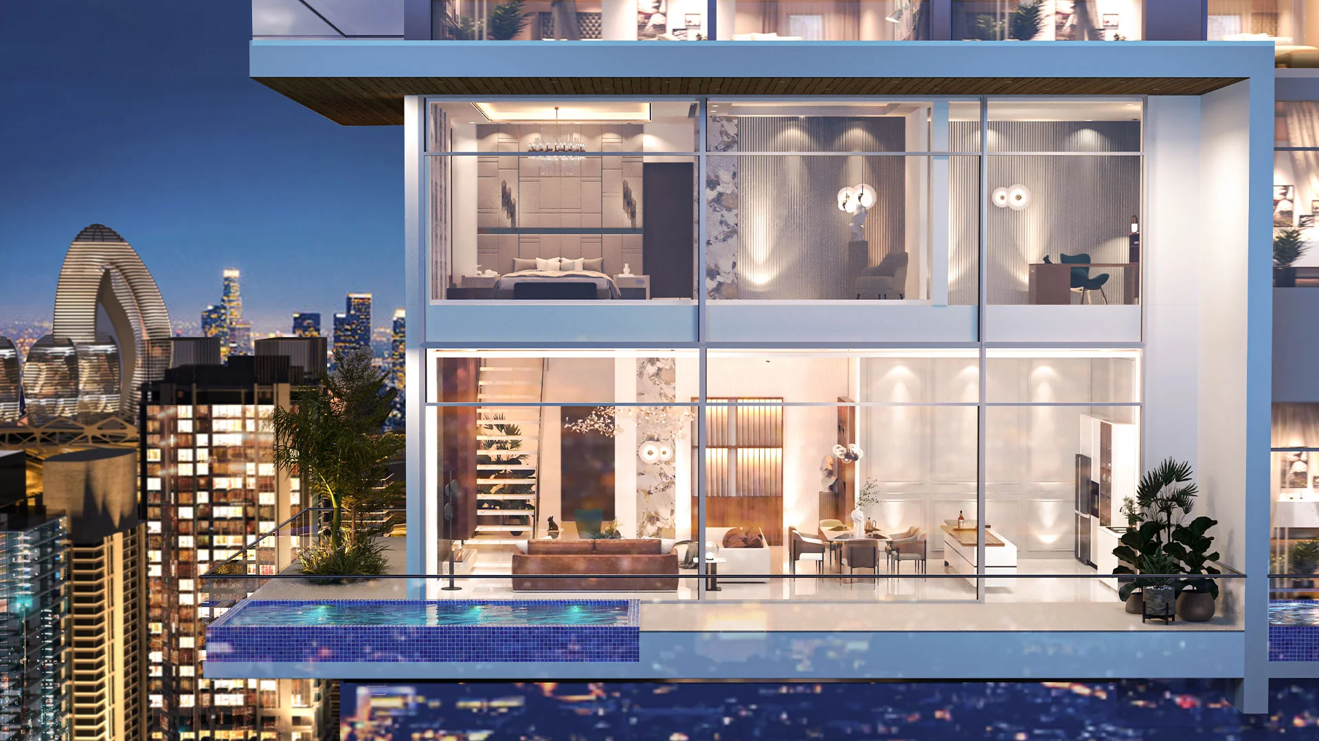 Two-storey Sky Villas with private pools