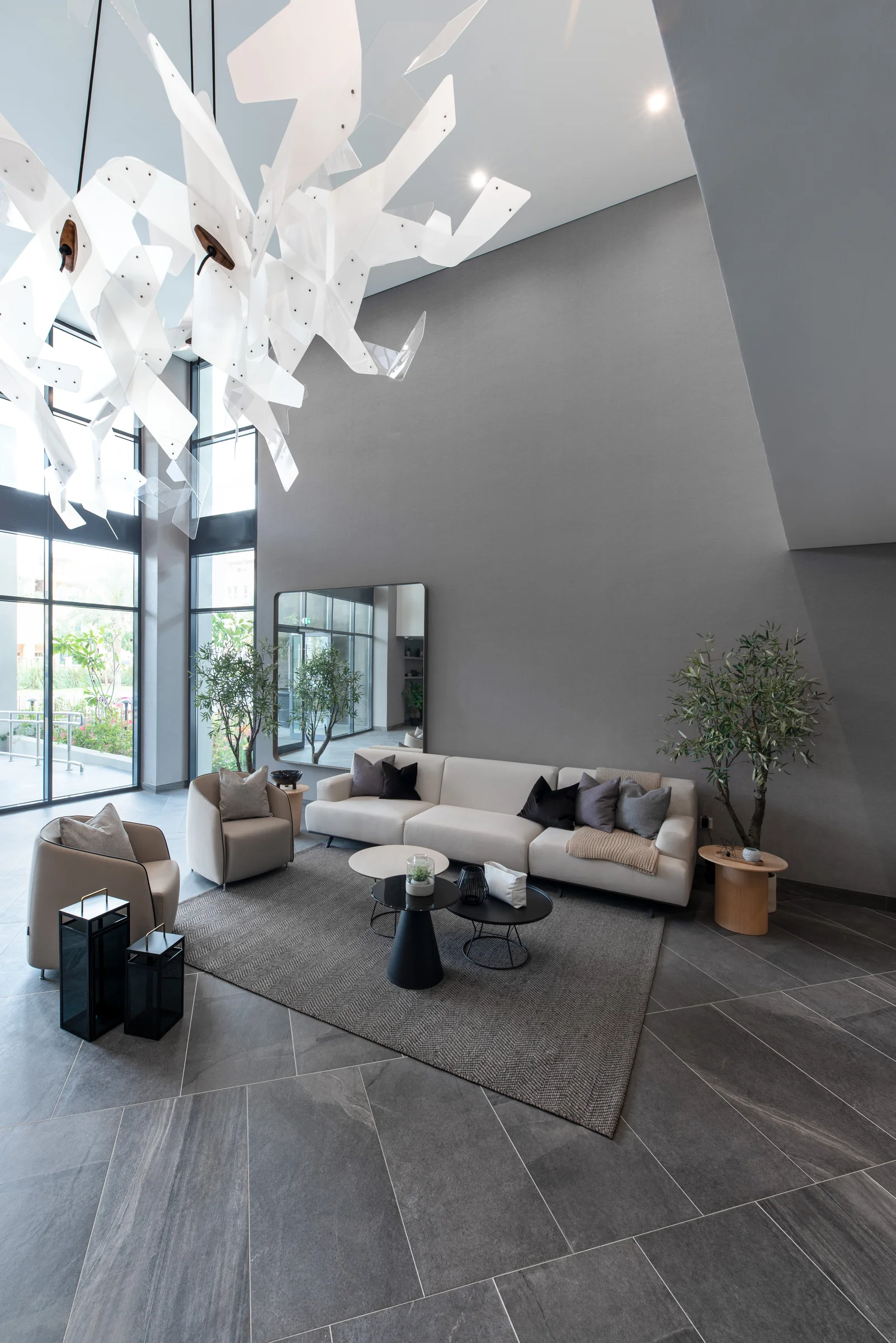 Double-height lobby