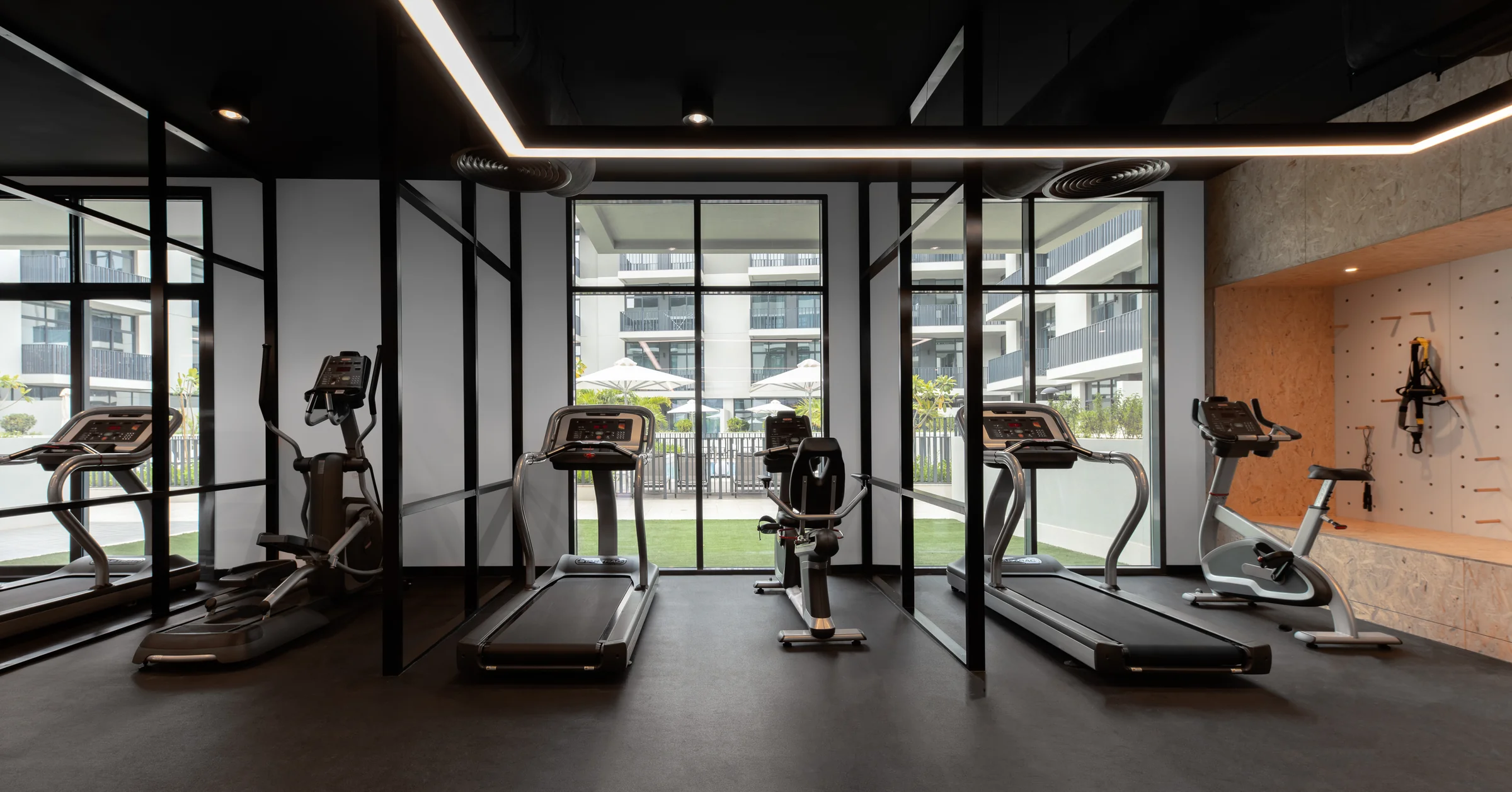 A fitness studio for residents