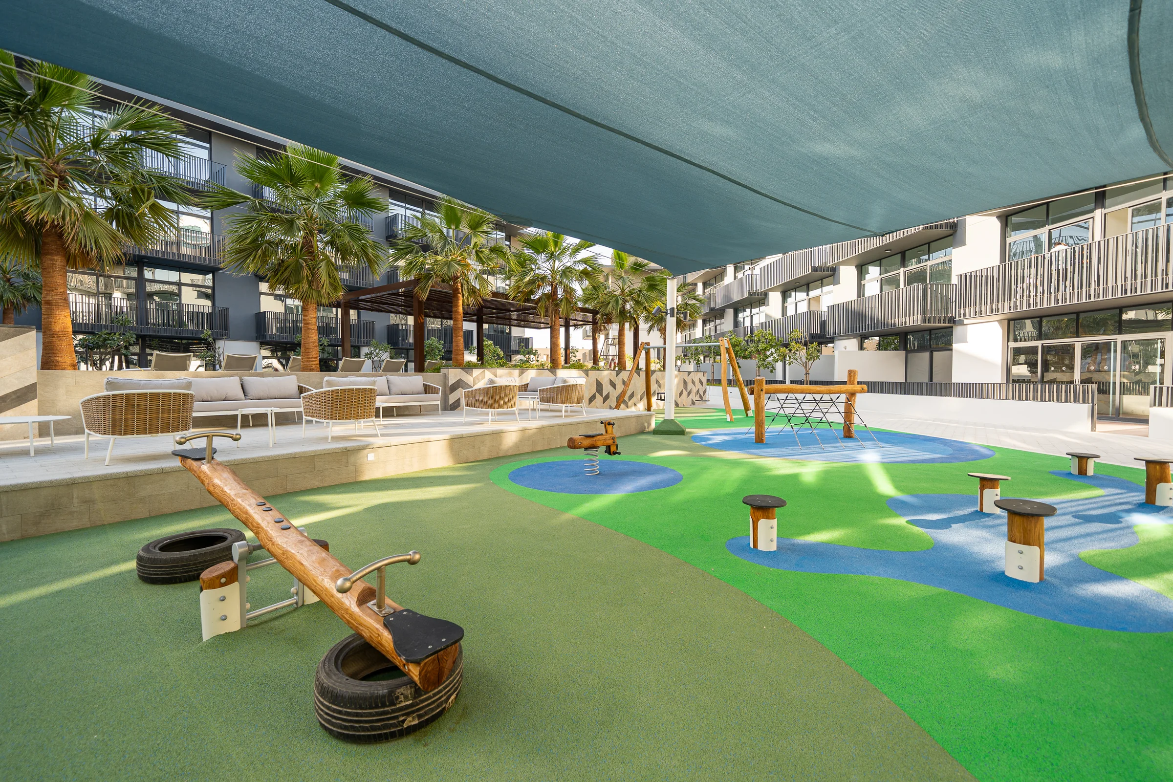 Indoor and outdoor play areas