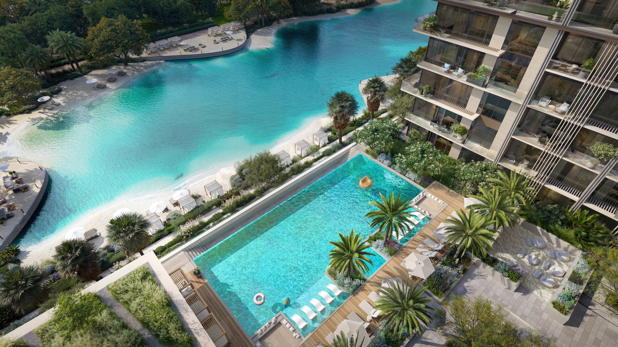 Infinity-edge podium pool