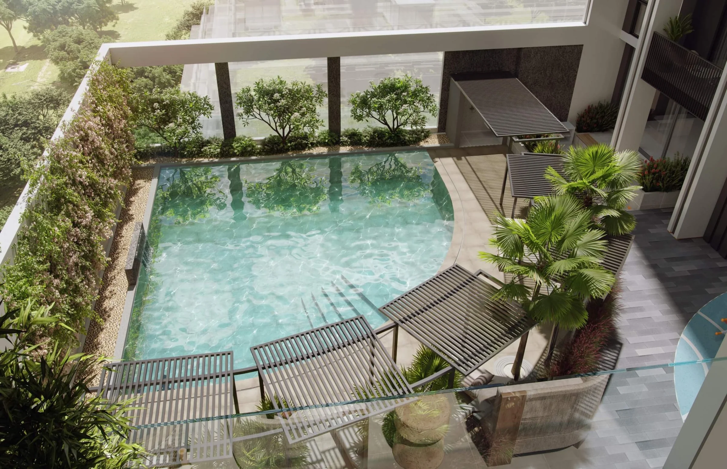 First-floor pool deck