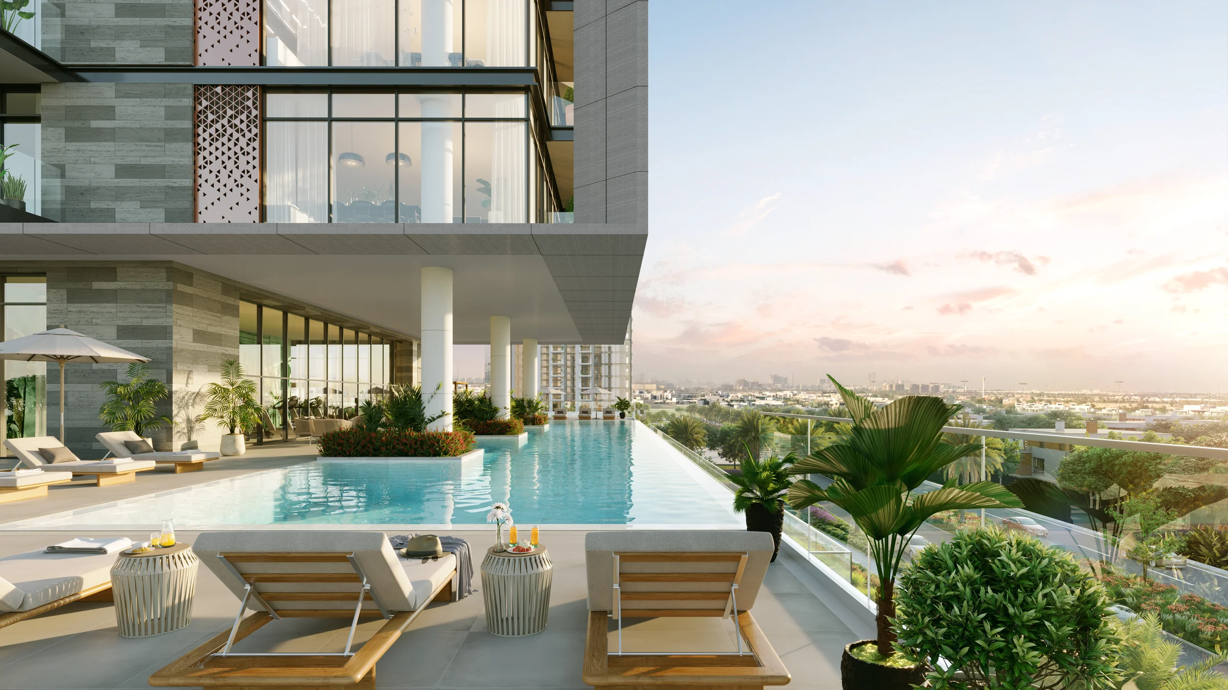 Infinity-edge pool deck
