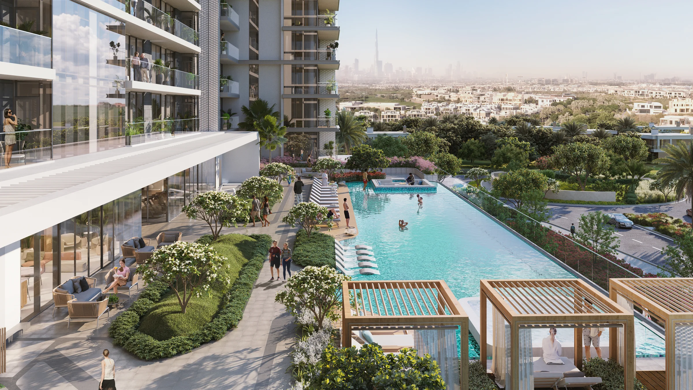 First-floor pool deck
