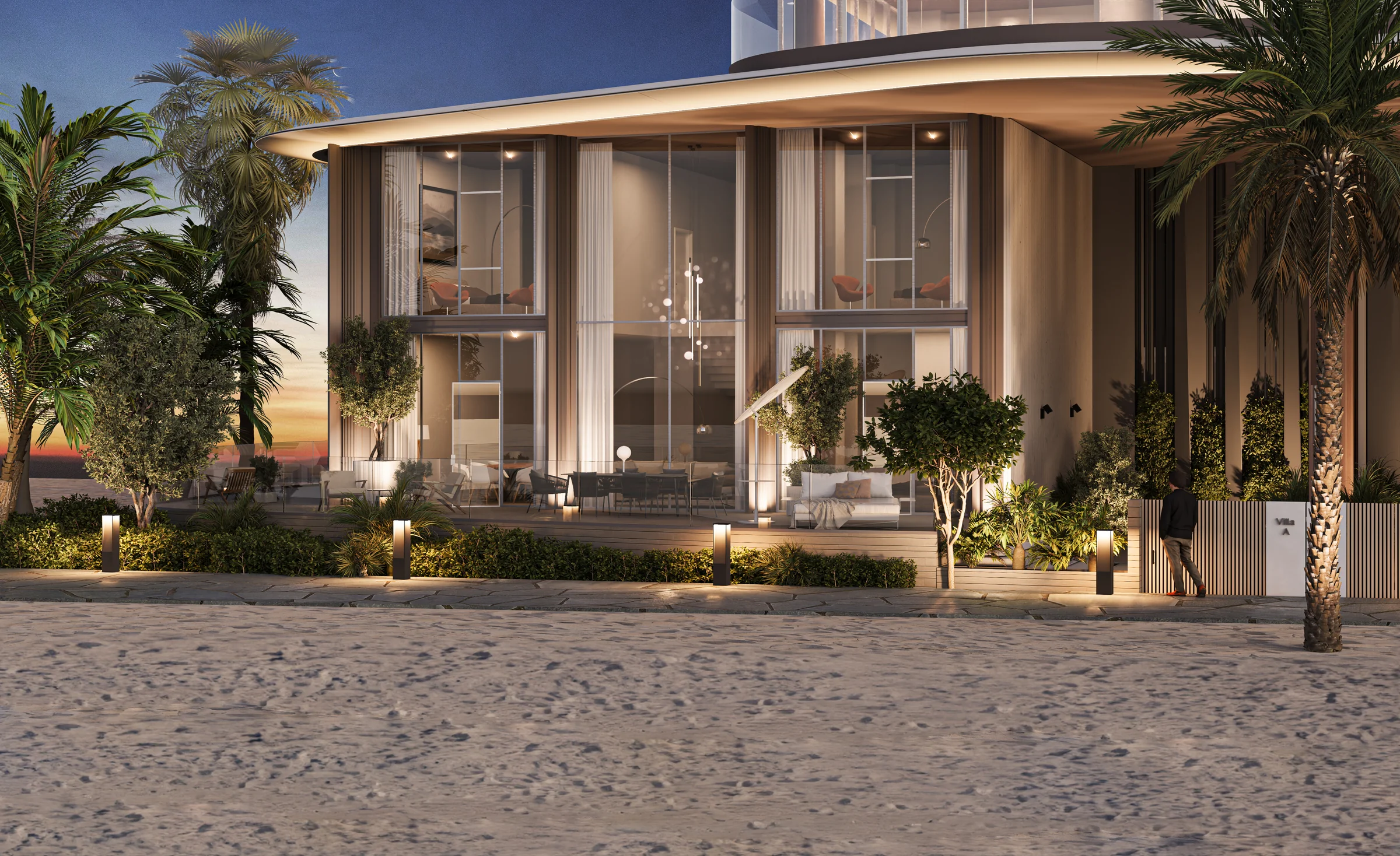 Beachfront townhouses and villas