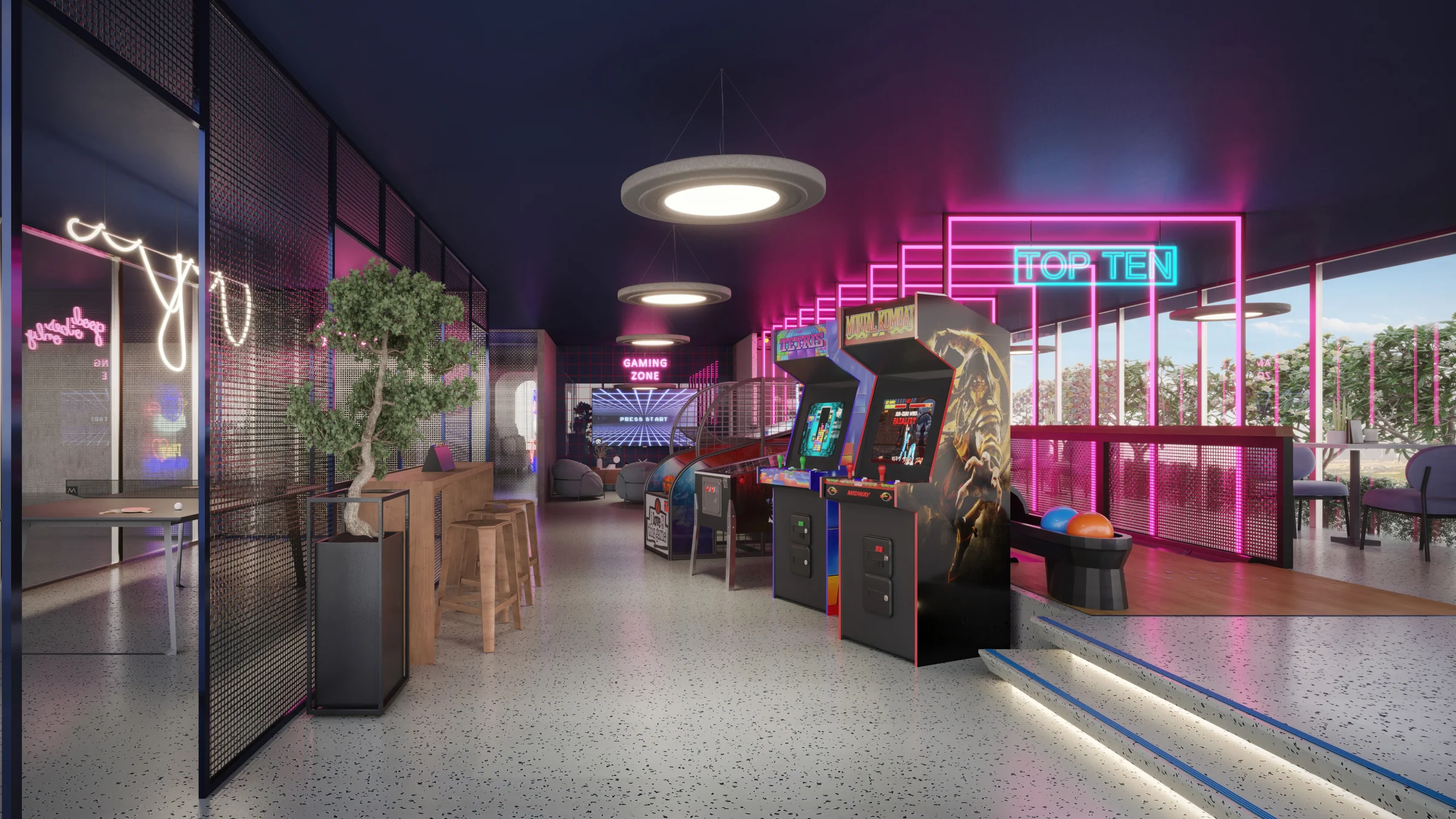 Bowling alley and arcade