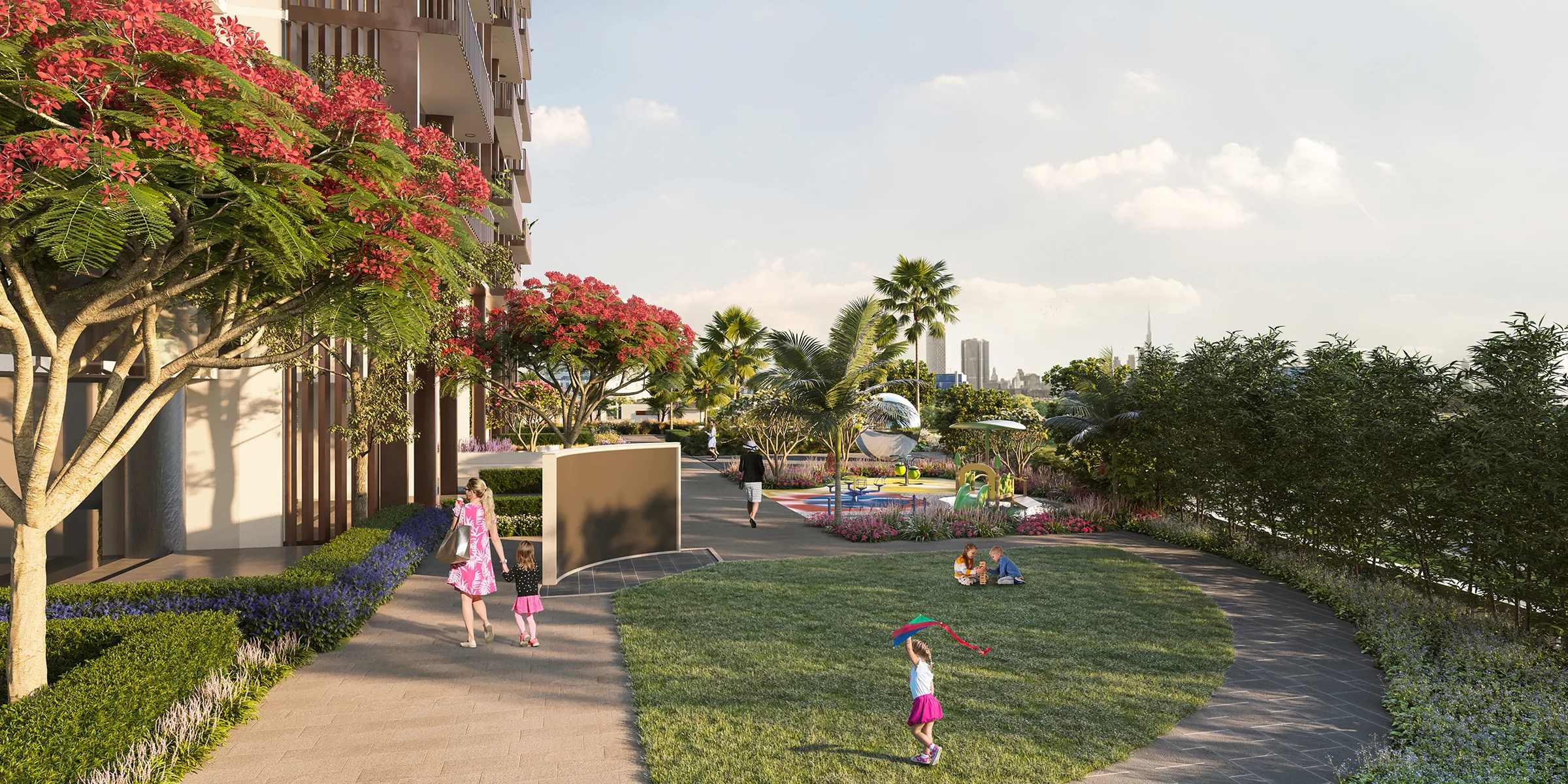 A family podium of gardens and sport