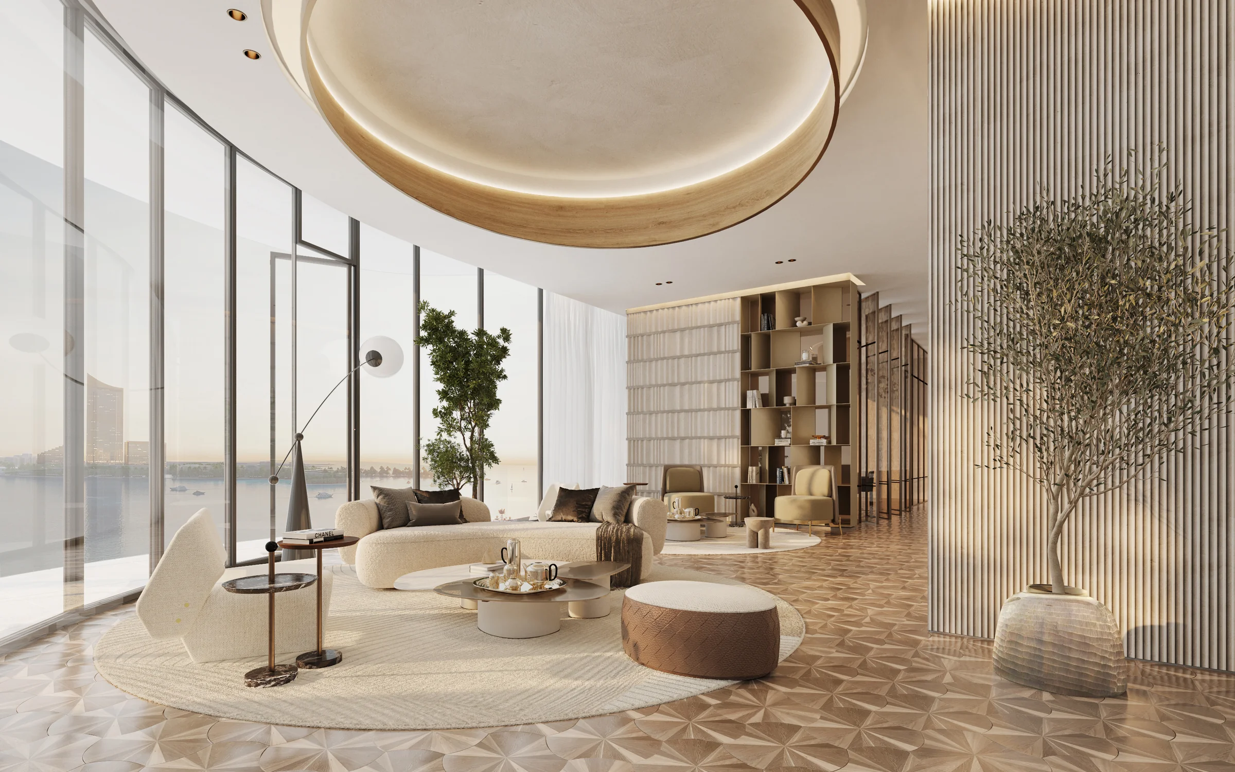 A clubhouse on the eighteenth floor