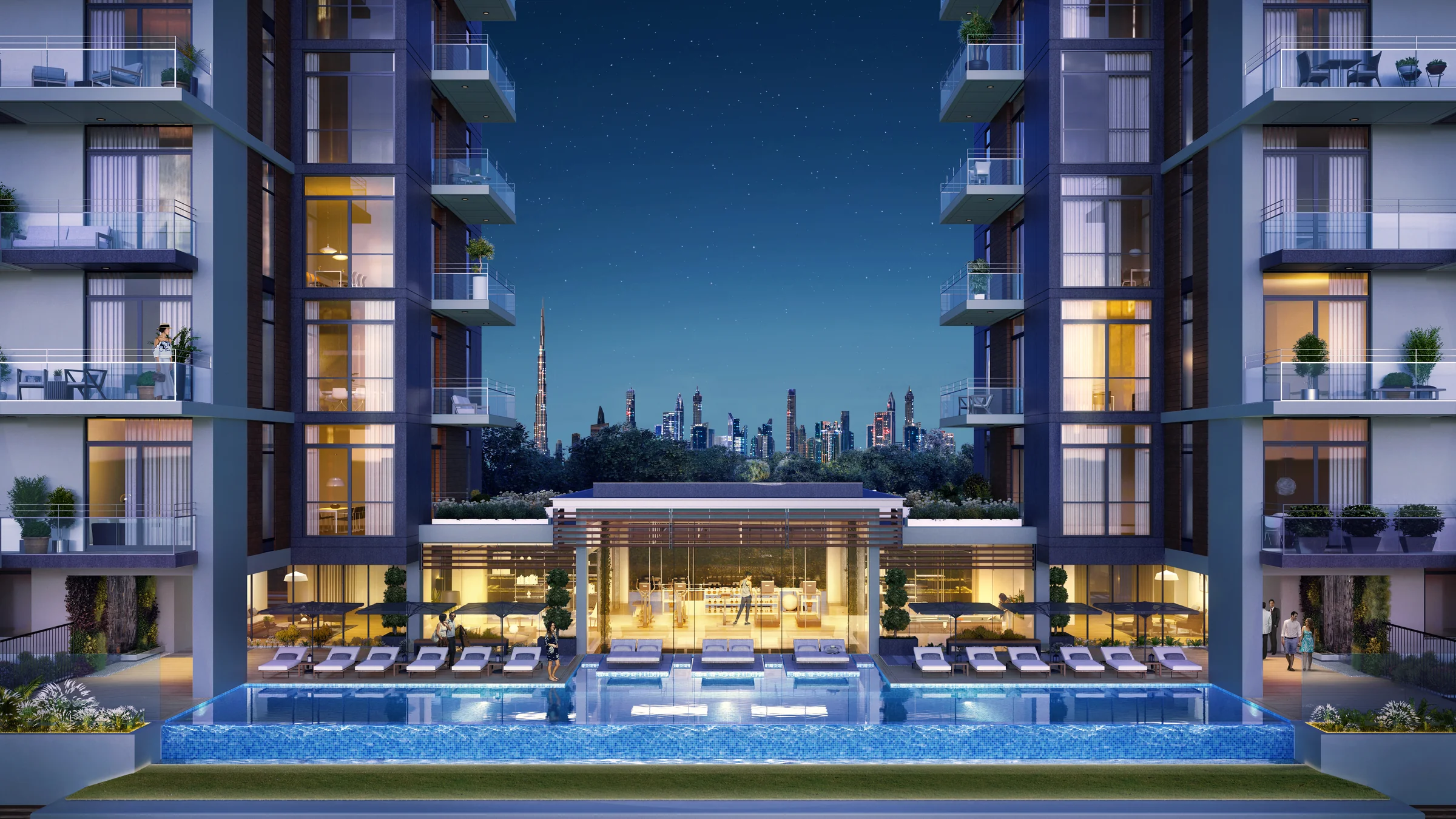 Pool, gym and clubhouse