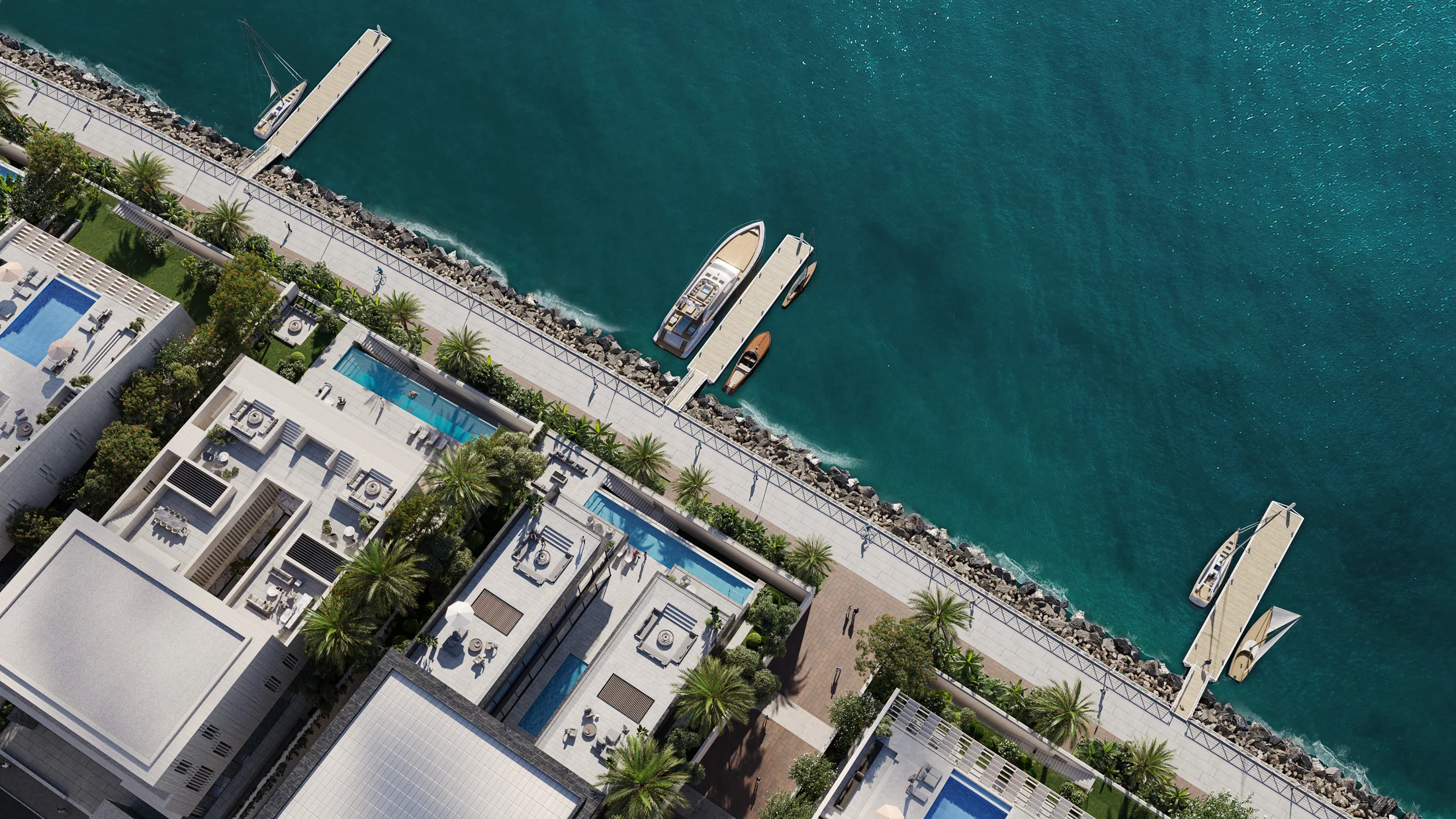 Private moorings for yachts up to 120 feet