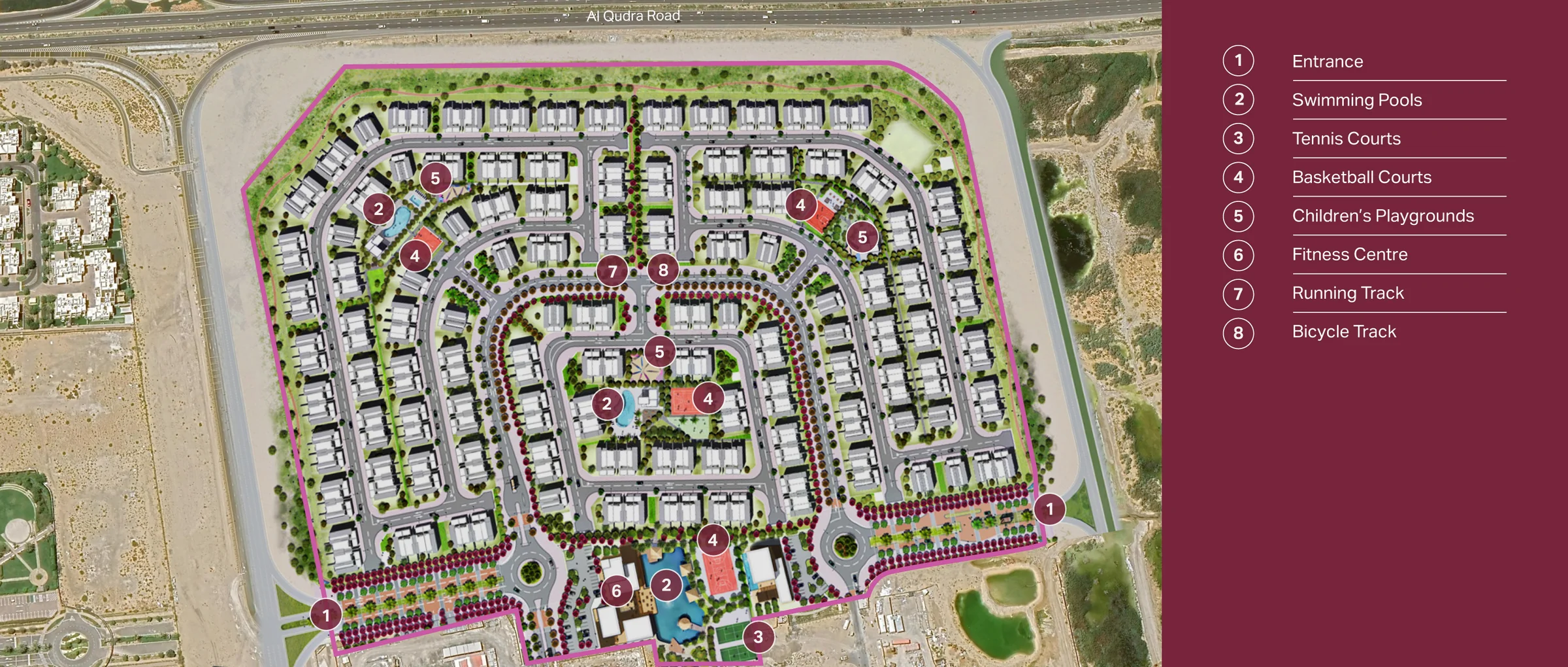 Between Emirates Road and Al Qudra Road