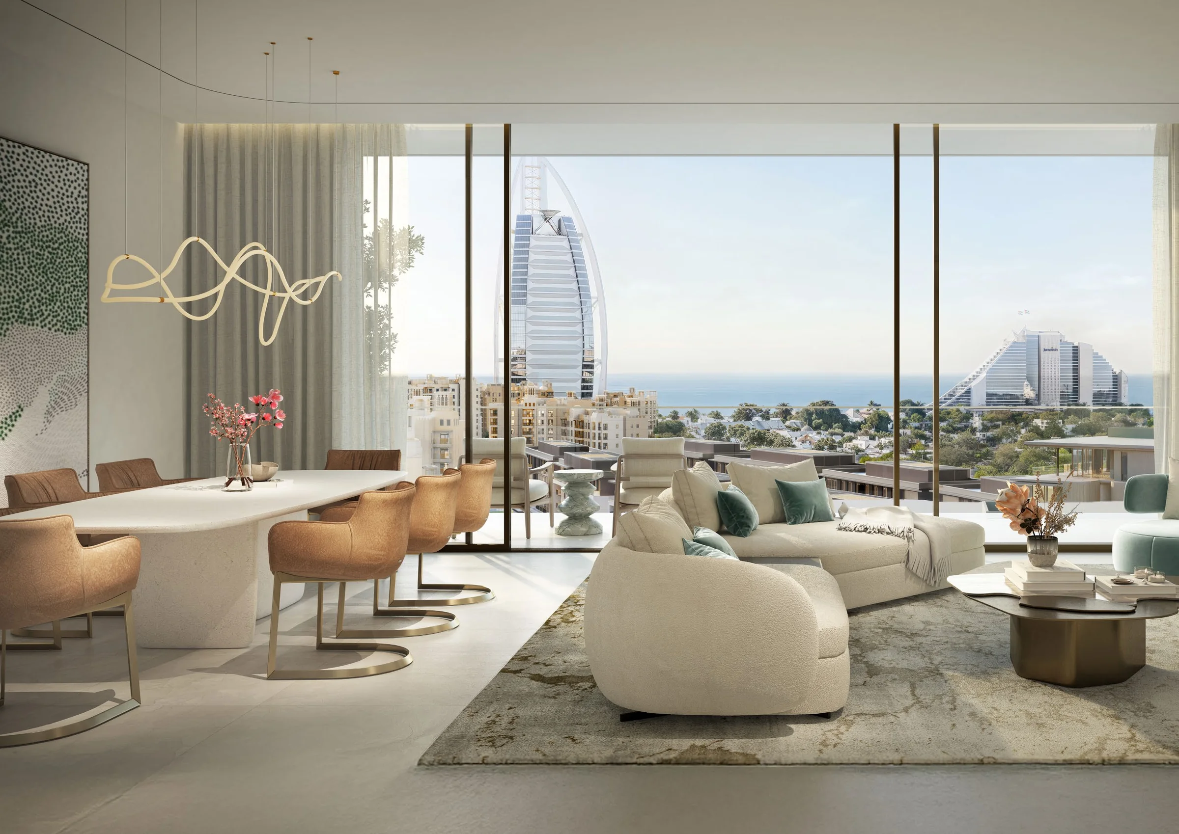 Views of the Burj Al Arab or the city skyline