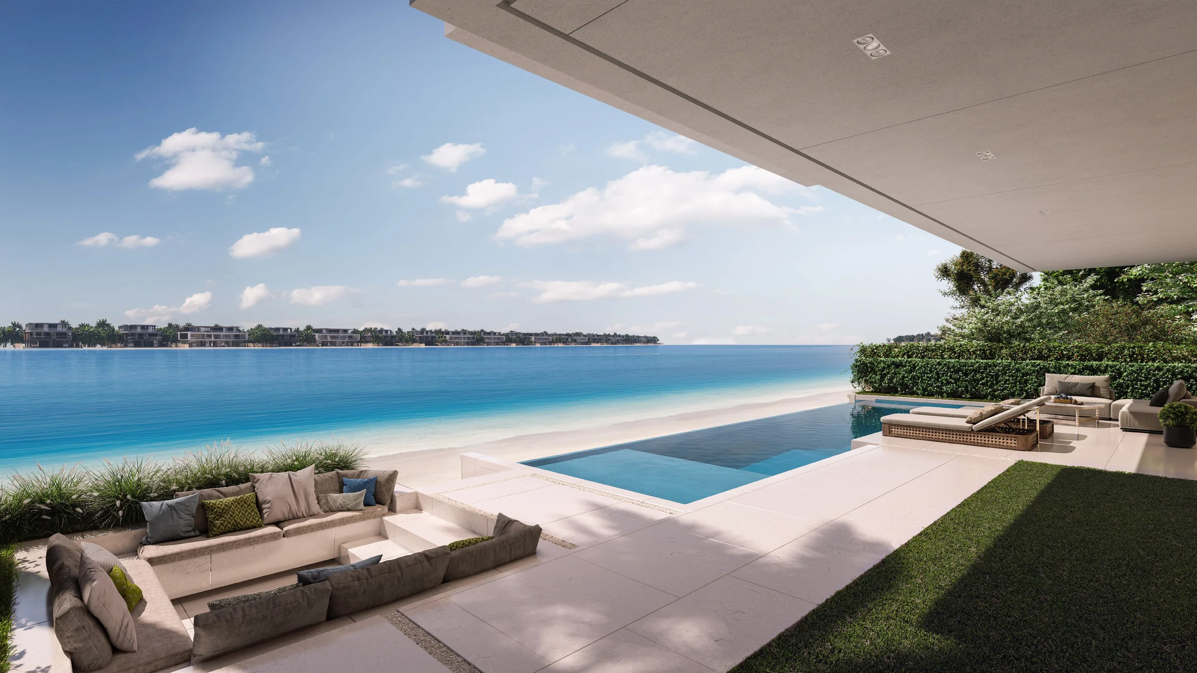 Villas on beachfront plots
