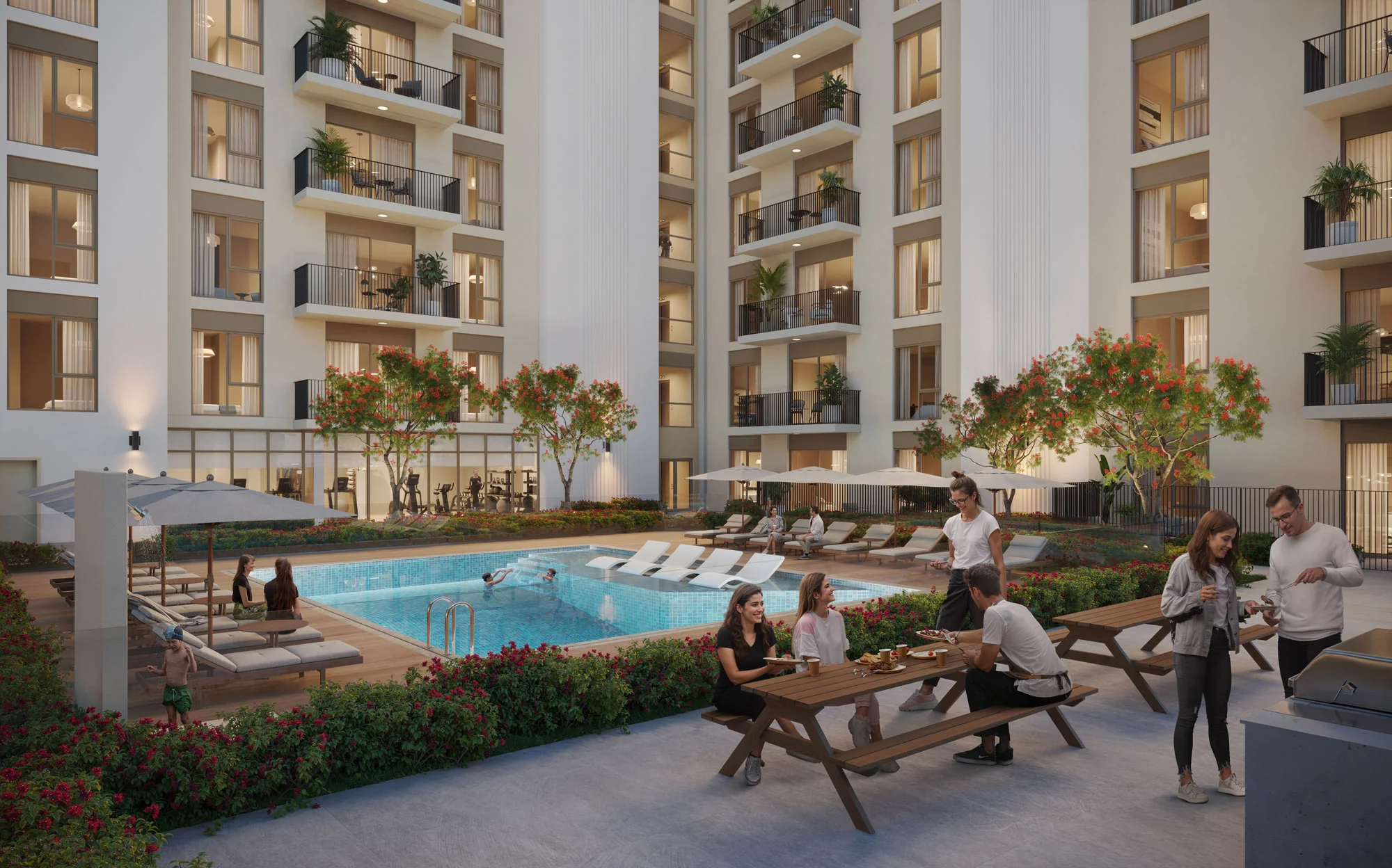 A swimming pool among the planned amenities