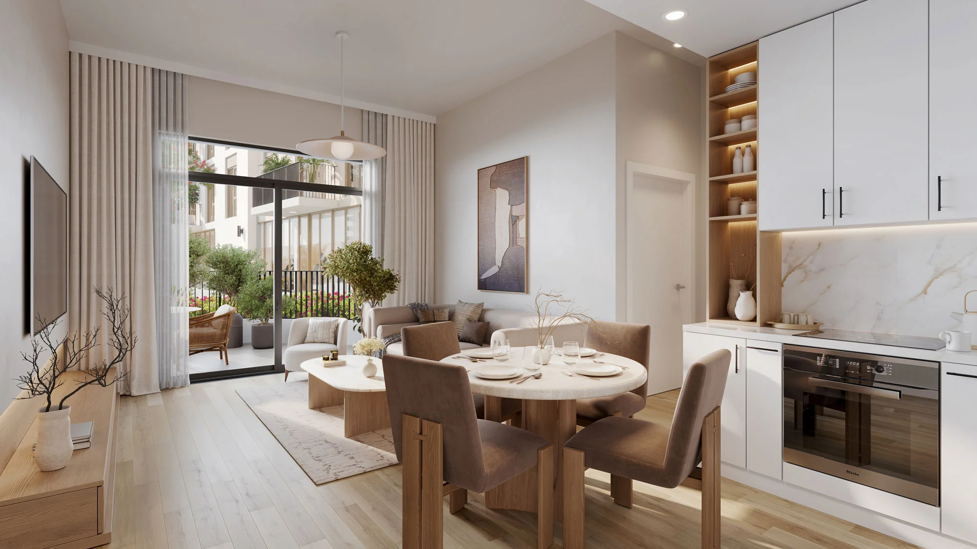 1, 2 and 3-bedroom apartments and 3-bedroom duplexes