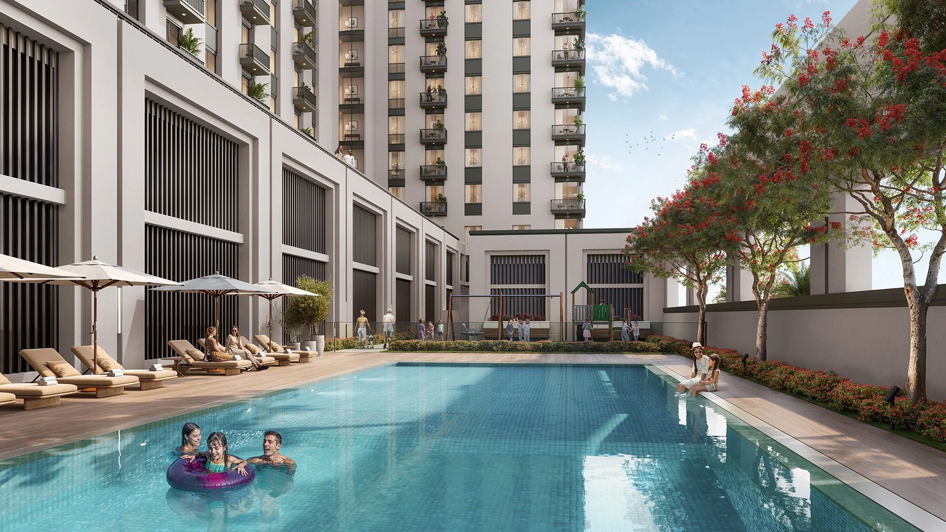 A swimming pool among the planned amenities