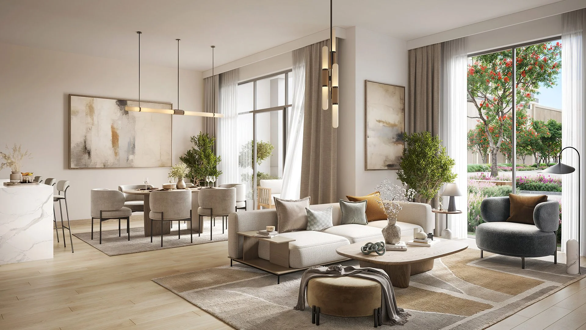 1, 2 and 3-bedroom apartments and 3-bedroom duplexes