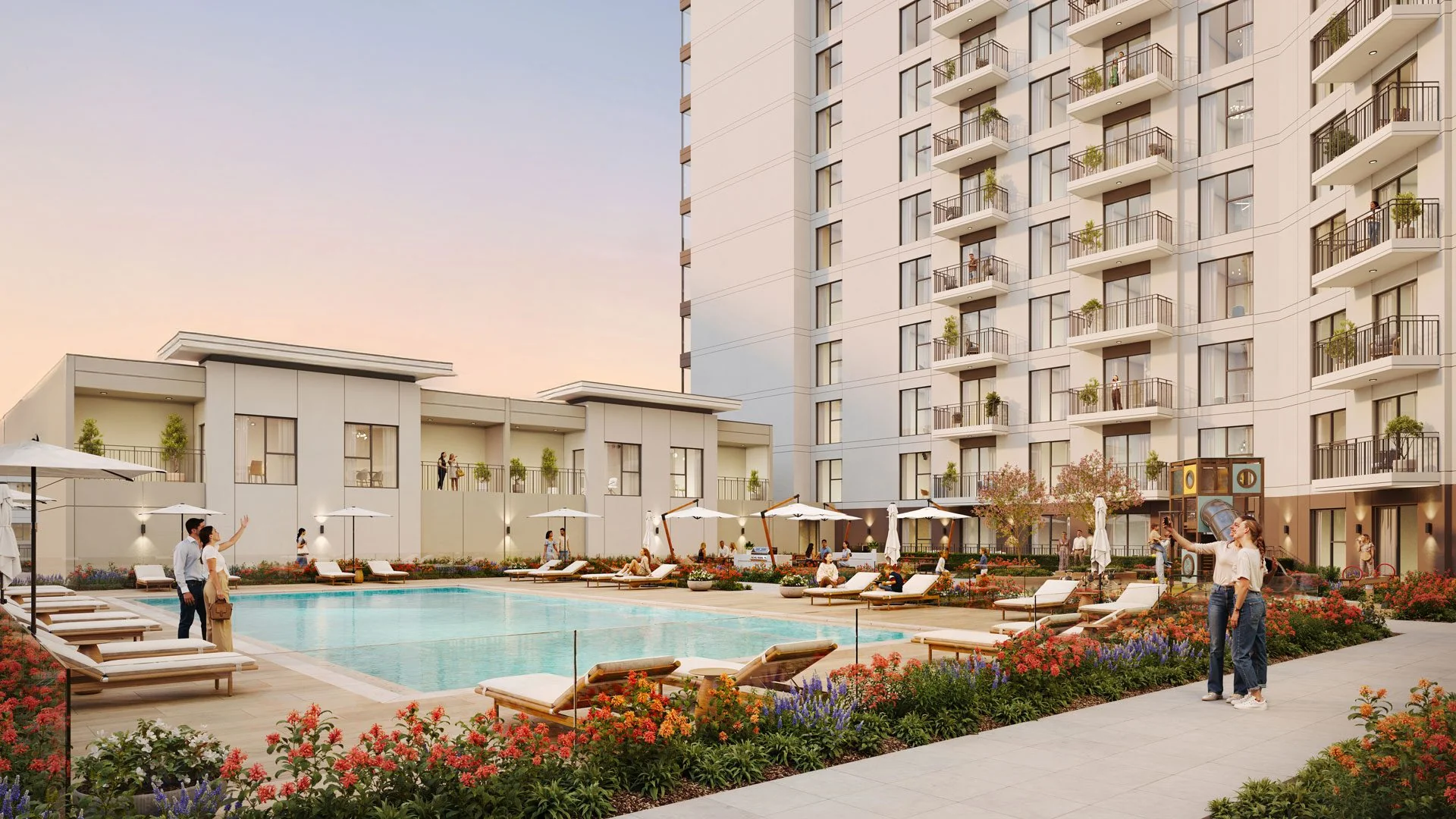 A swimming pool and recreational amenities