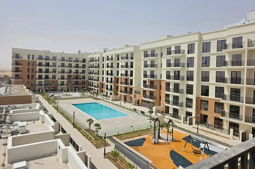 Courtyard pool and play area