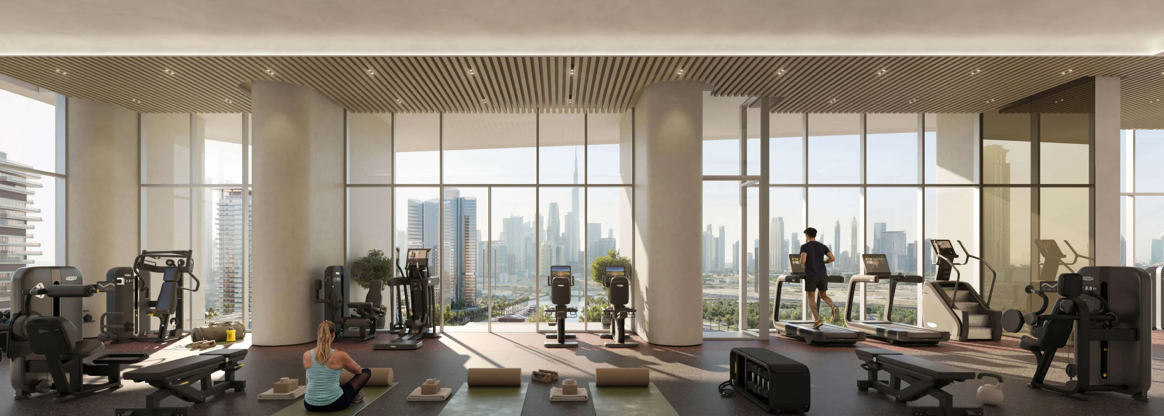 An infinity lap pool and fitness suite