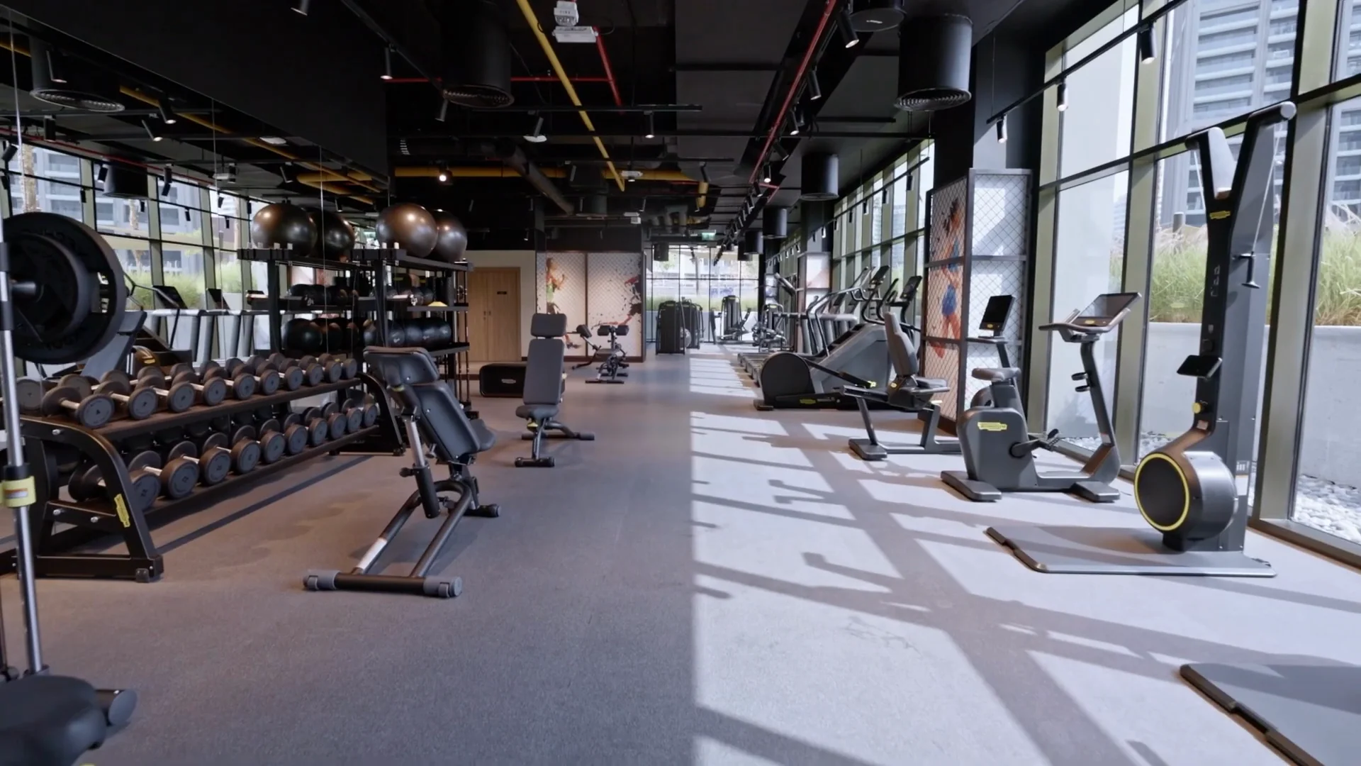 A gym, pools, and sauna and steam rooms