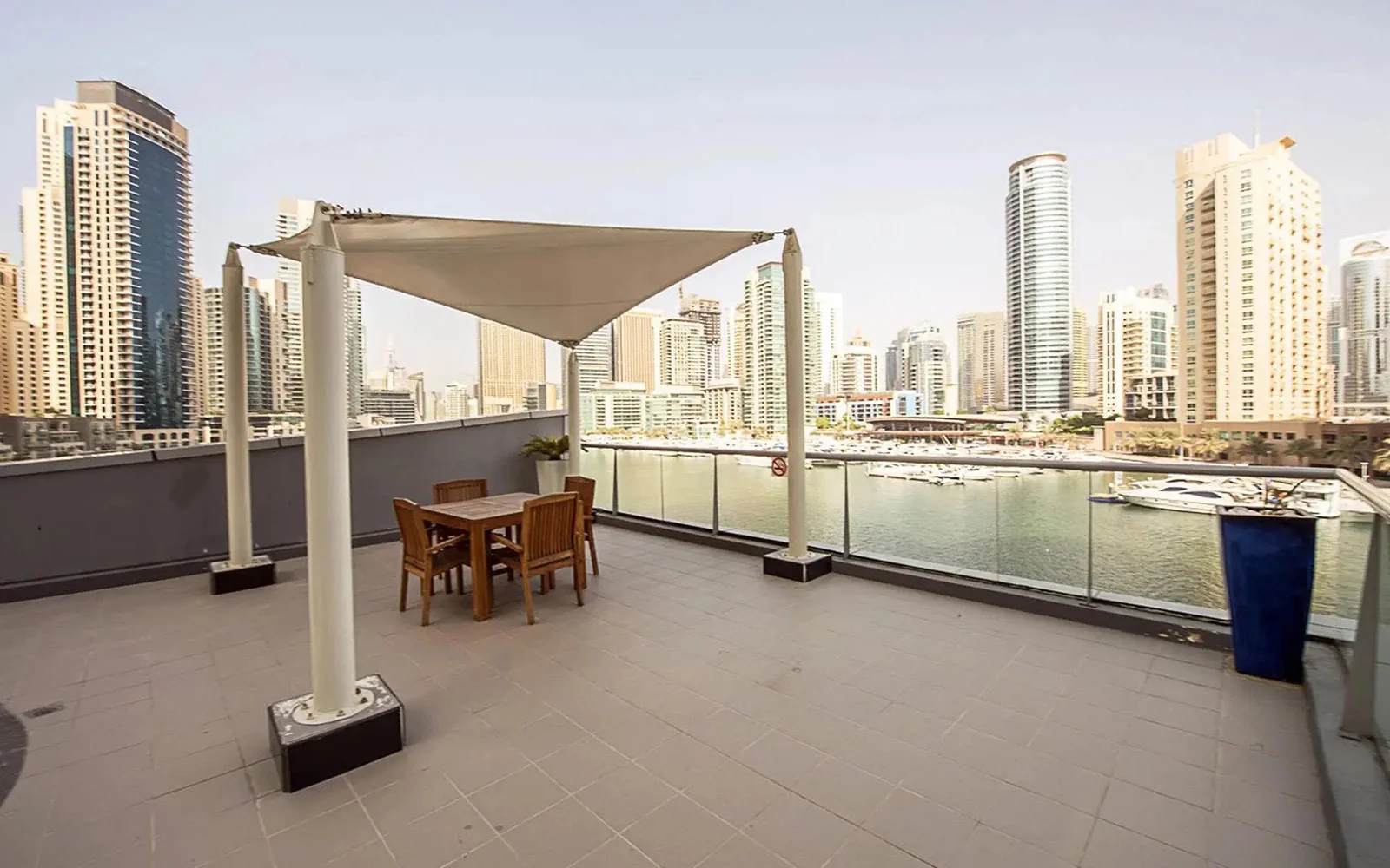Overlooking the Dubai Marina Yacht Club