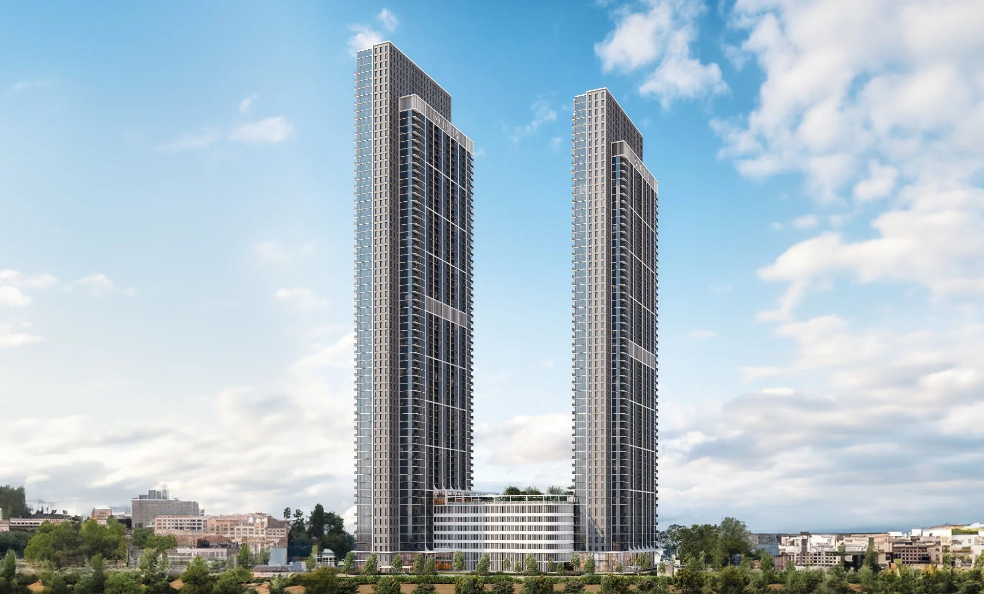 Twin towers with 360° views